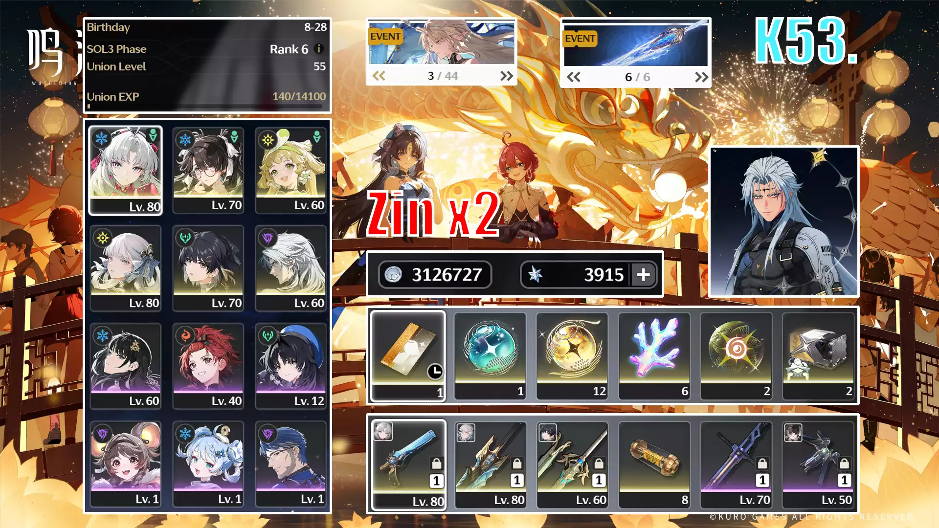 Carlotta + Zhezhi + Jinhsi
