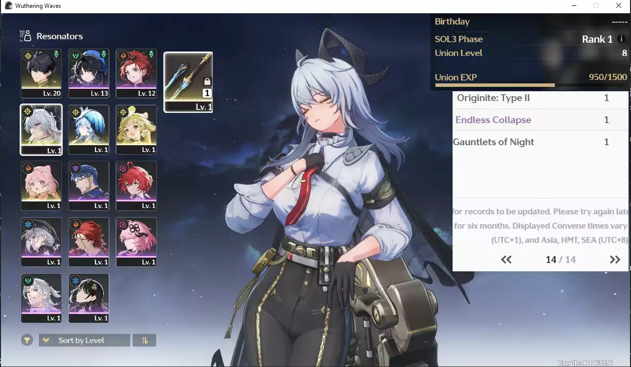 (SEA) UL8 Zani(BNVK 68, 3-5 roll nữa nổ) + Shorekeeper + Verina + Encore