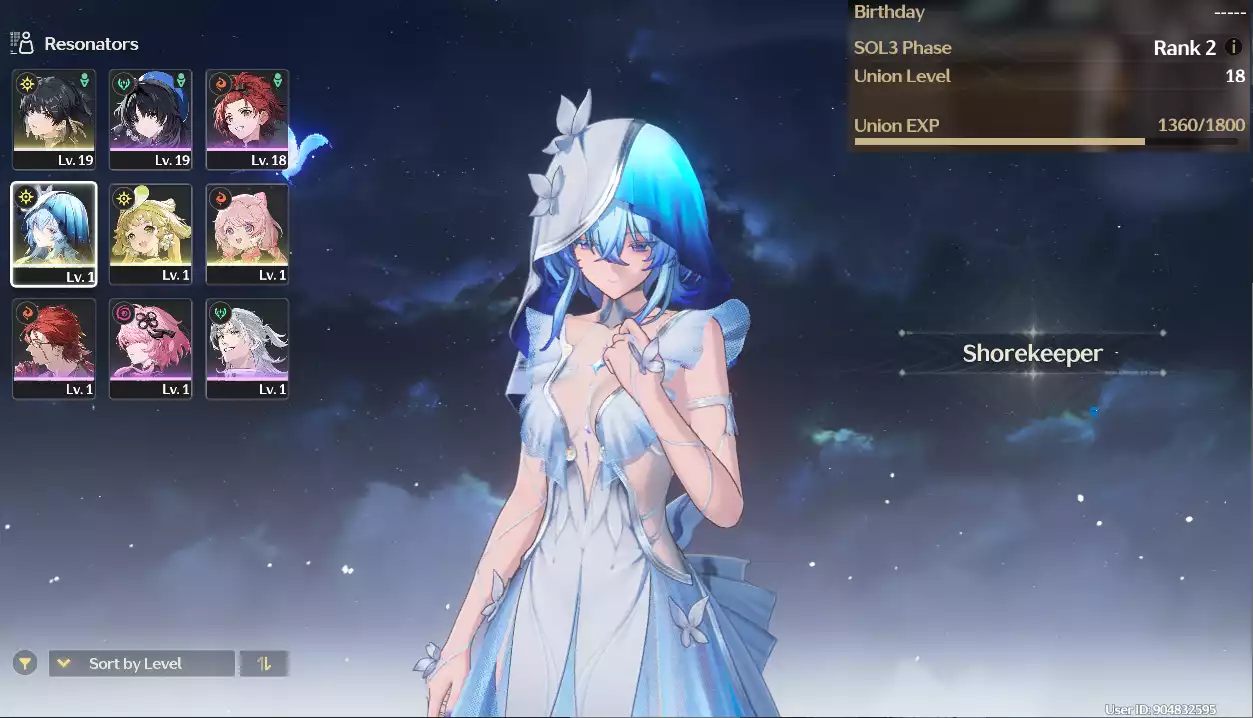 (SEA) UL18 Shorekeeper + Verina + Encore(Zin nhiệm vụ)