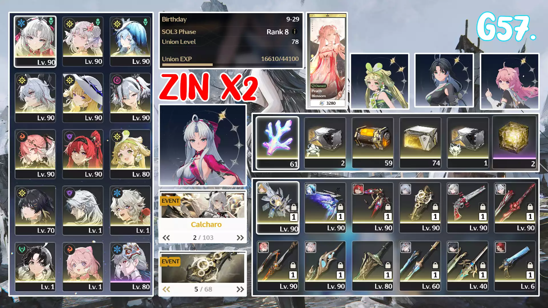 Carlotta RC1 trấn + Jinhsi trấn Skin + Shopkeeper trấn + Zani trấn + Phoebe trấn + Camellya trấn + Changli trấn + Yinlin trấn + trấn Jiyan