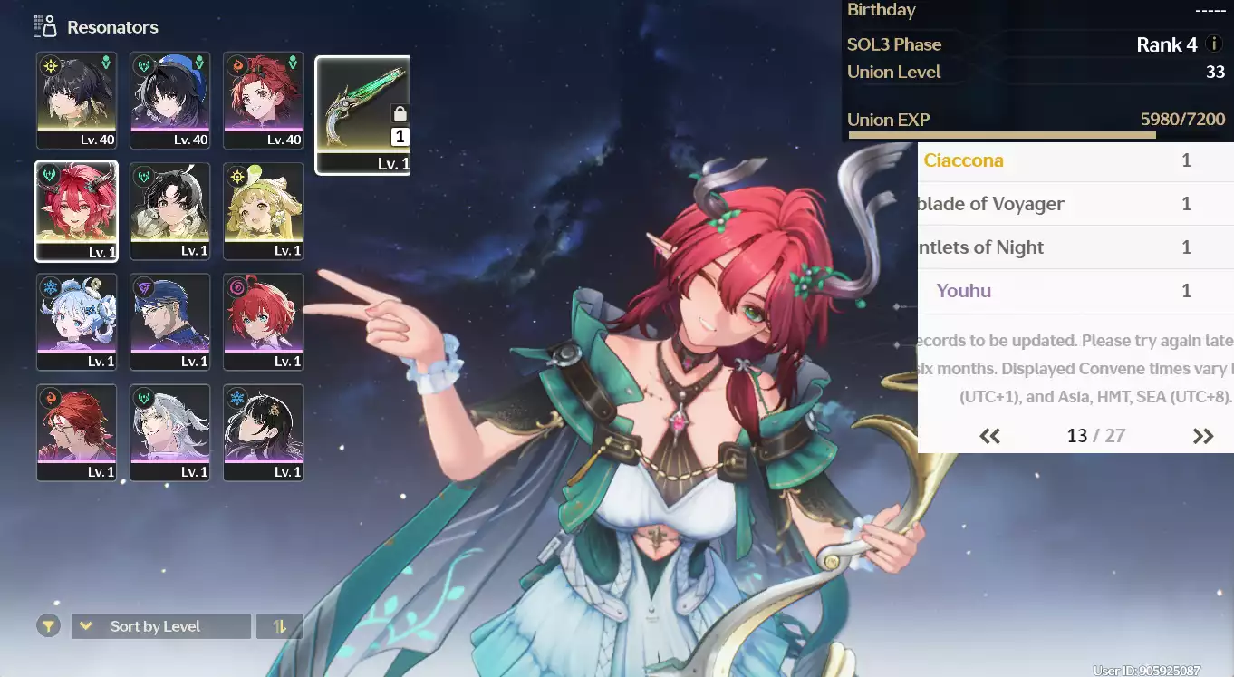 (SEA) UL33 Cartethyia + Ciaccona Trấn + Verina