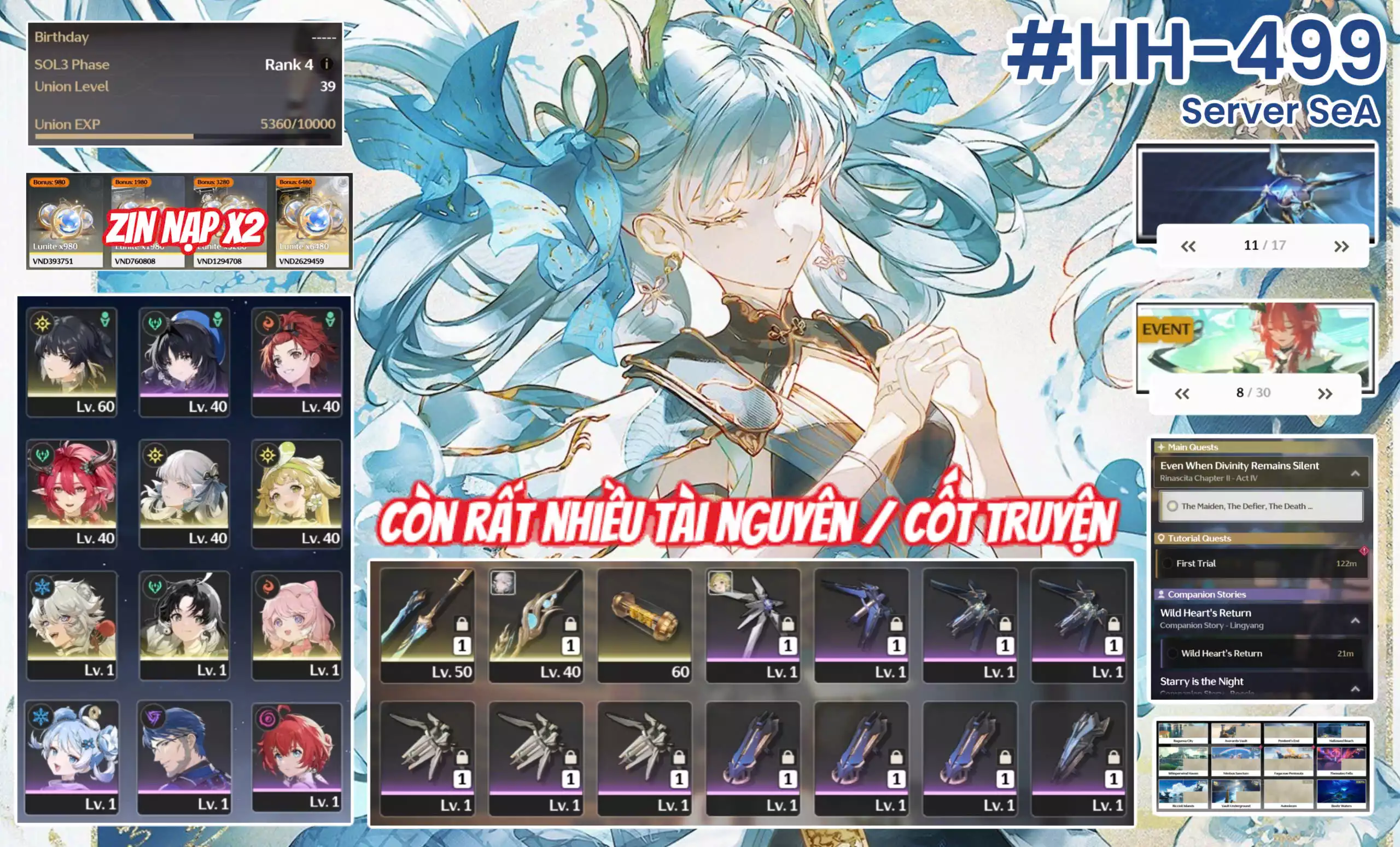 [#HH-499 SEA SIÊU PHẨM LONG THẦN UL THẤP VIP] JINHSI TRẤN + CIACCONA + VERINA + JIANXIN + LINGYANG + ENCORE + KIẾM ĐƠN + BANNER NV 8 TRANG + BANNER VK THƯỜNG 11 TRANG + NHIỀU TÀI NGUYÊN