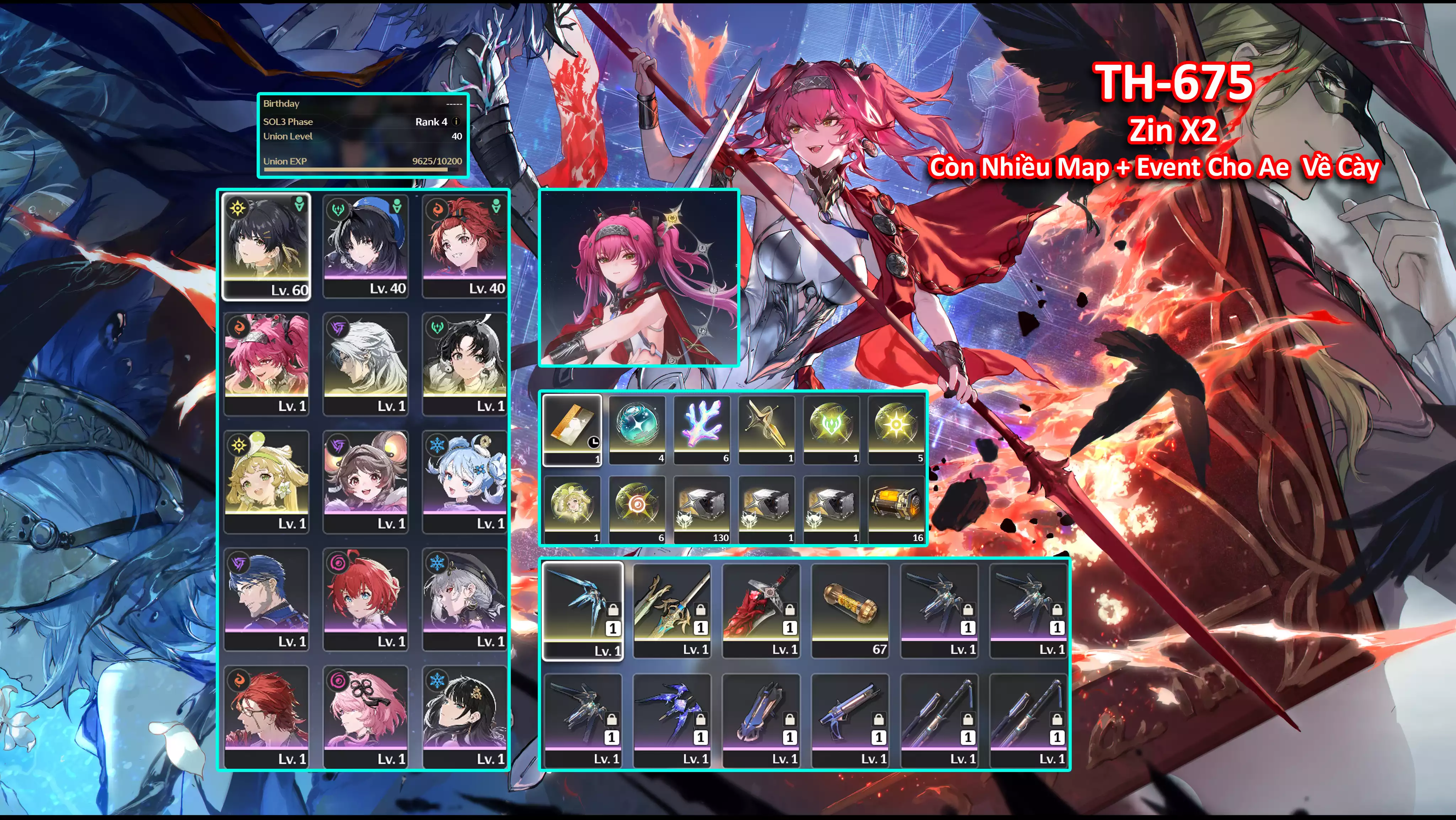 [Siêu Phẩm ] TH-675 Lupa C1R1 + Verina C1 + Calcharo + Jianxi