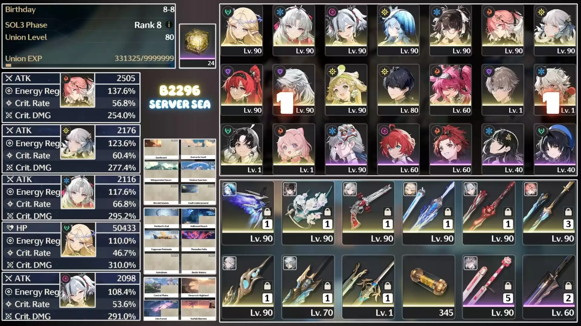[ ACC VIP SERVER SEA ] CARTETHYIA TRẤN, CARLOTTA TRẤN, CAMELLYA TRẤN, SHORE TRẤN, ZHEZHI TRẤN, JINHSI TRẤN, CHANGLI, YINLINM, LUPA