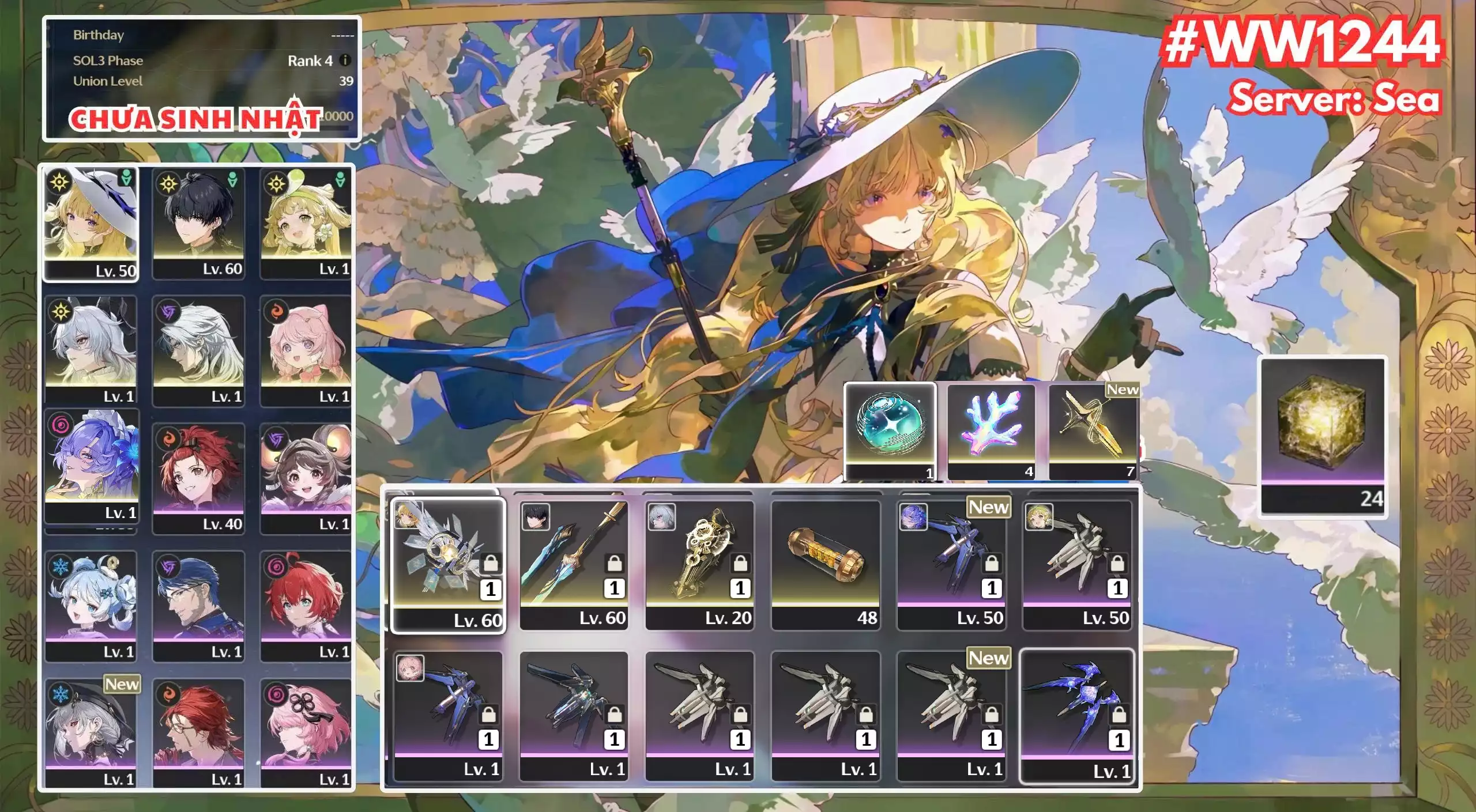 [ ACC VIP ] WW1244 Phoebe trấn + zani trấn + Cantarella