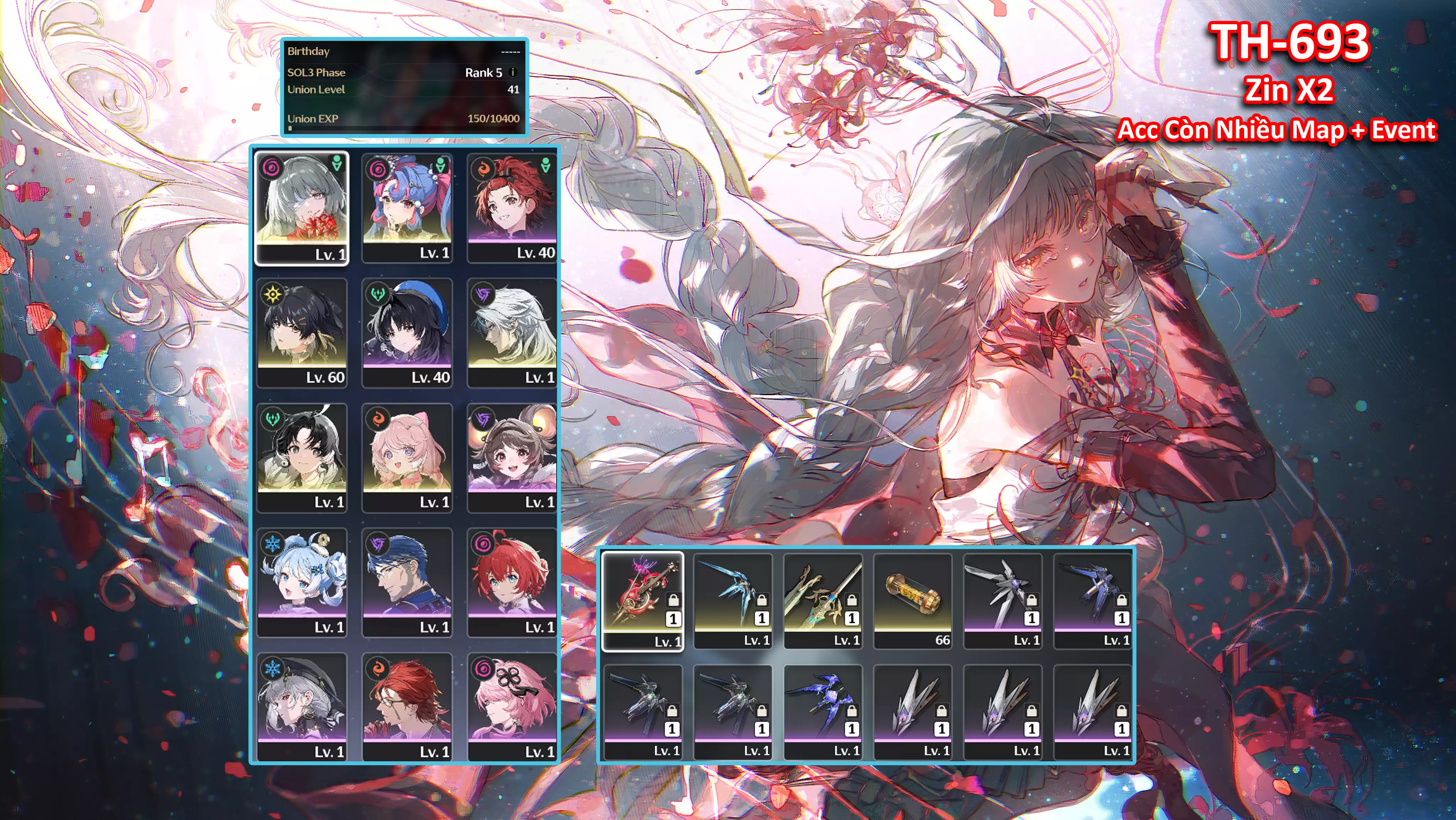 [Siêu Phẩm ] TH-693 Phrolova (Trấn) + Roccia + Calcharo + Jianxin + Encore (Trấn)