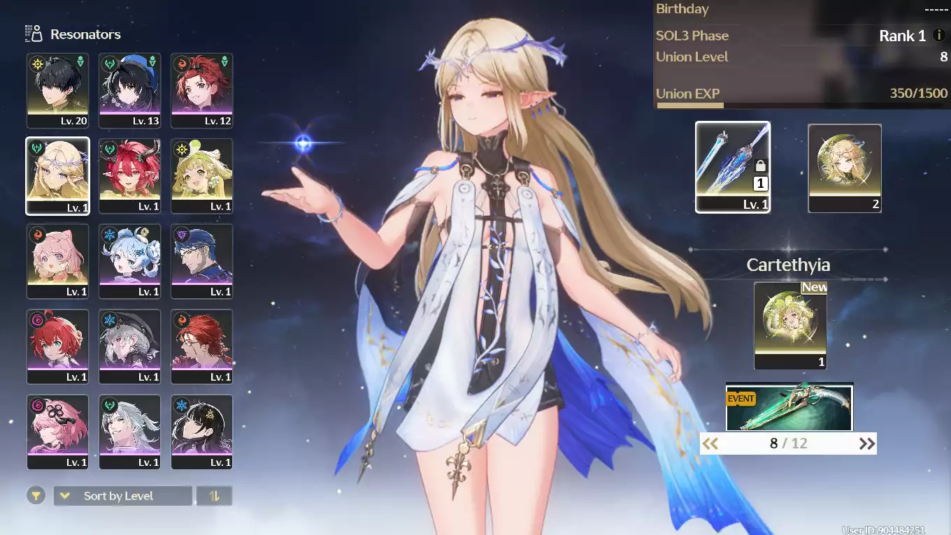 (SEA) UL8 Cartethyia RC2 Trấn + Ciaccona + Banner Vũ khí 8 trang + Verina + Encore(Zin map  Zin nhiệm vụ)