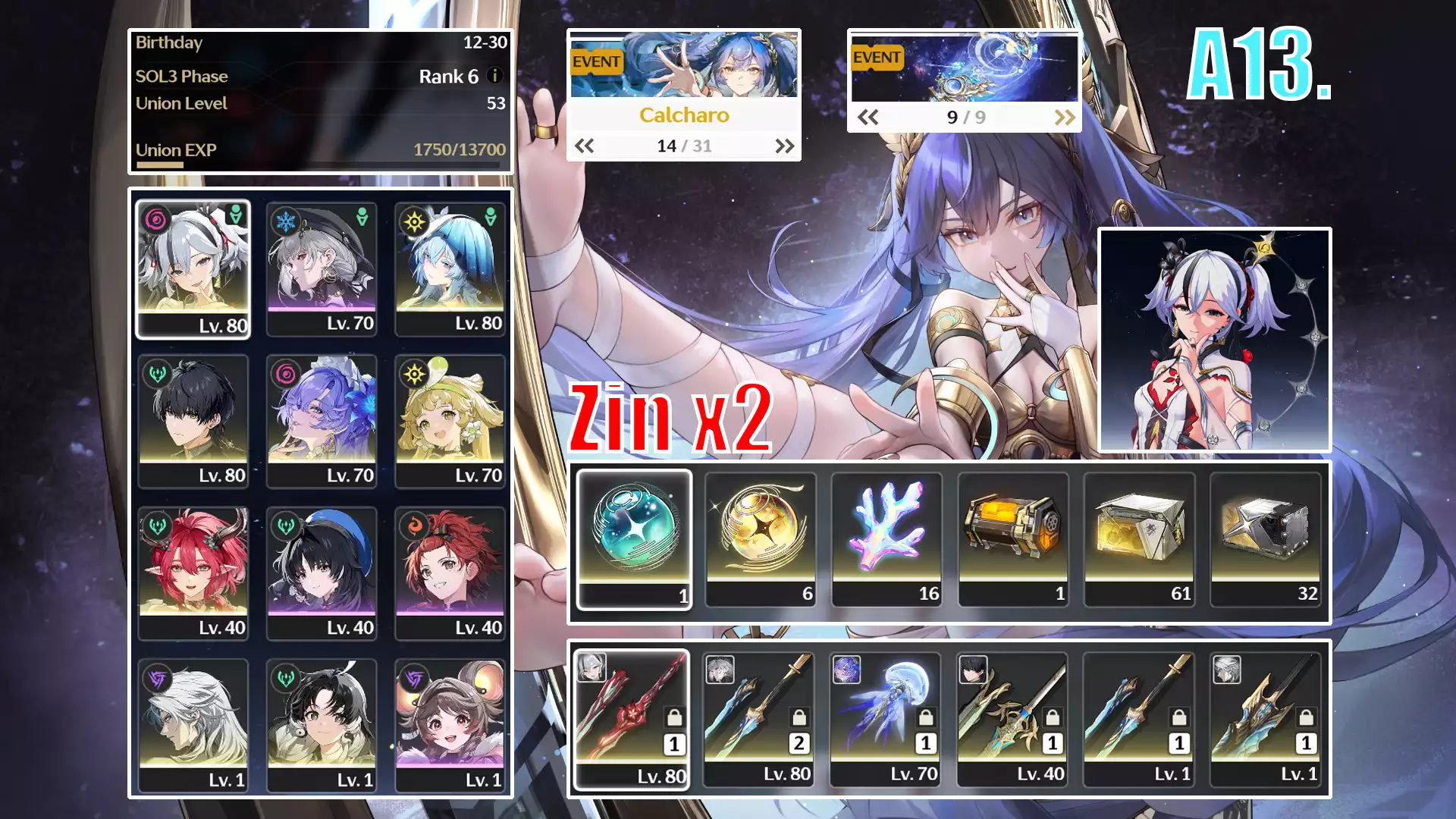 Camellya RC1 trân + Shorekeeper + Cantarella trấn + Ciaccona