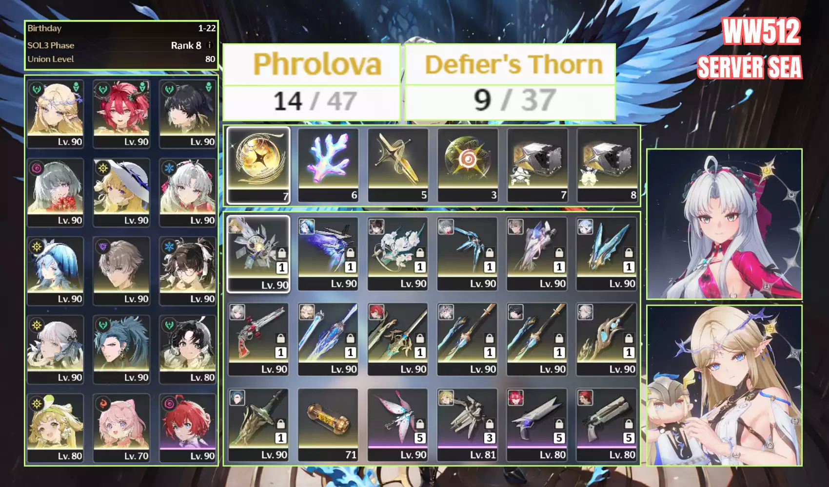 Cartethyia Rc1S1 Carlotta Rc1S1 Shore S1 Zhezhi S1 Yao S1 Phoebe S1 Jinhsi S1 Jiyan S1 Phrolova Ciaccona cả 2 banner sắp nổ