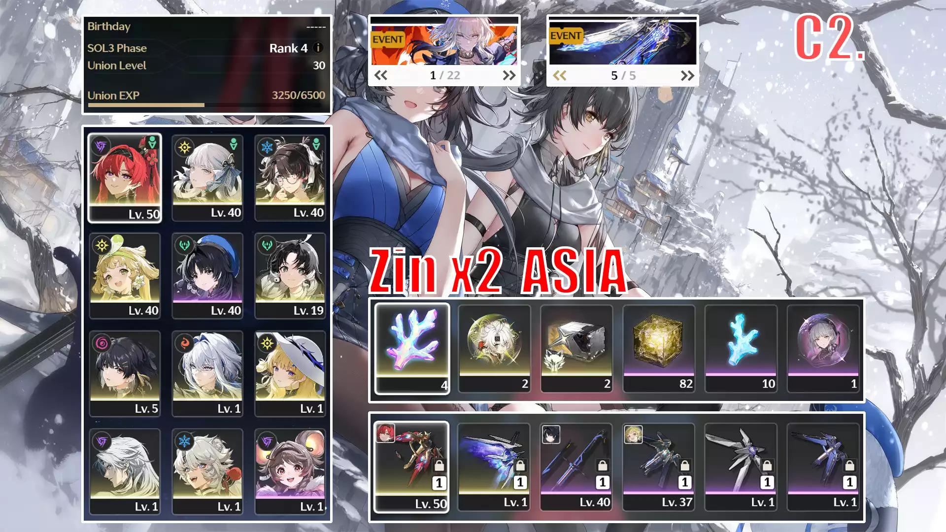 Yinlin trấn + Jinhsi + Zhezhi + Galbrena + Phoebe + trấn Shorekeeper