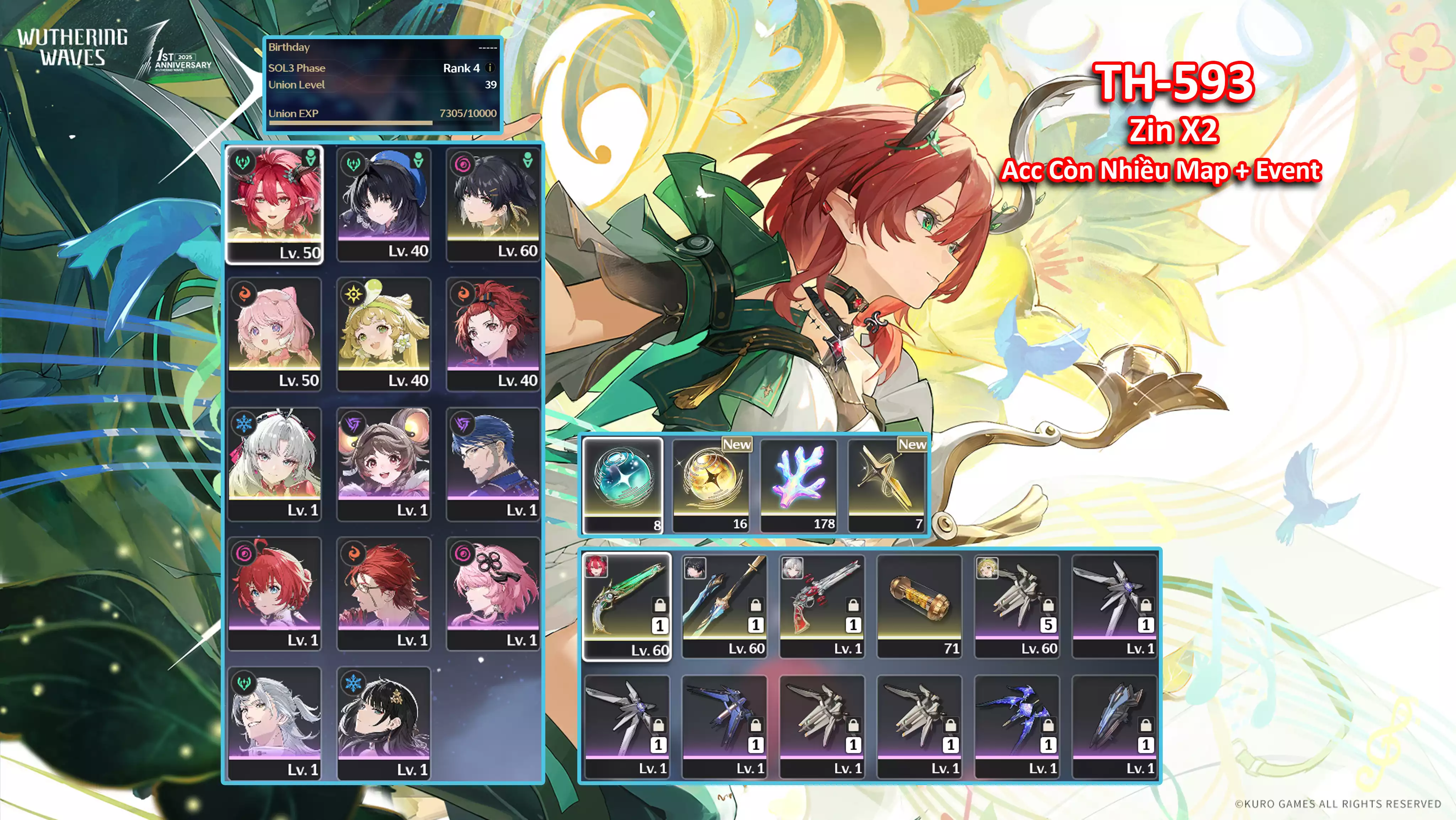 [Siêu Phẩm ] TH-593 Ciaccona (Trấn) + Carlotta (Trấn) + Main (Trấn) + Verina + Encore + Zin map từ 2.4 đến giờ + san hô + roll