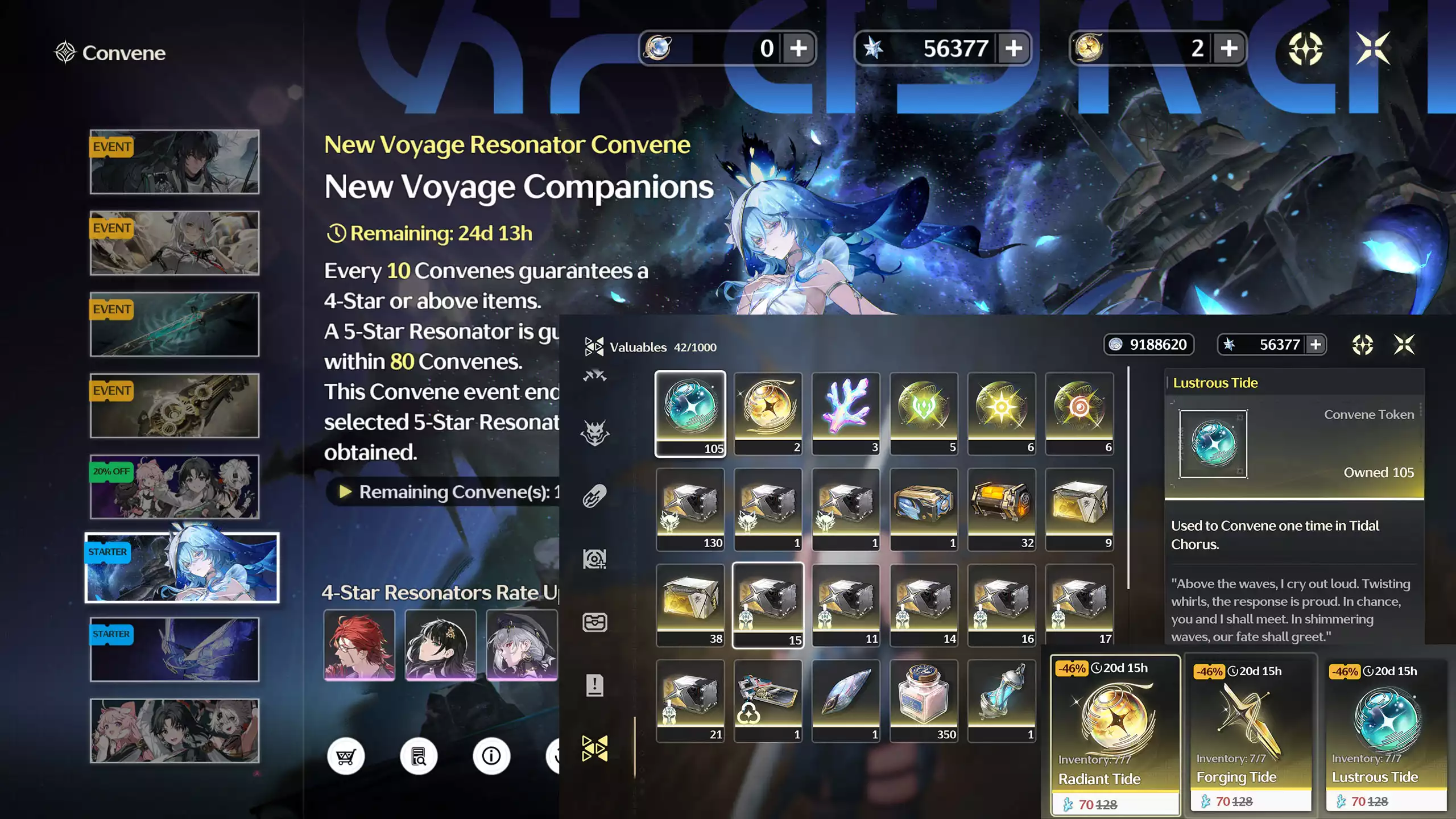 (SEA) ACC REROLL VIP NHẤT THỊ TRƯỜNG: ~56k Astrite+ 0-10 Vàng + 0-10 Vũ khí + ~100 thường + Banner Tân thủ