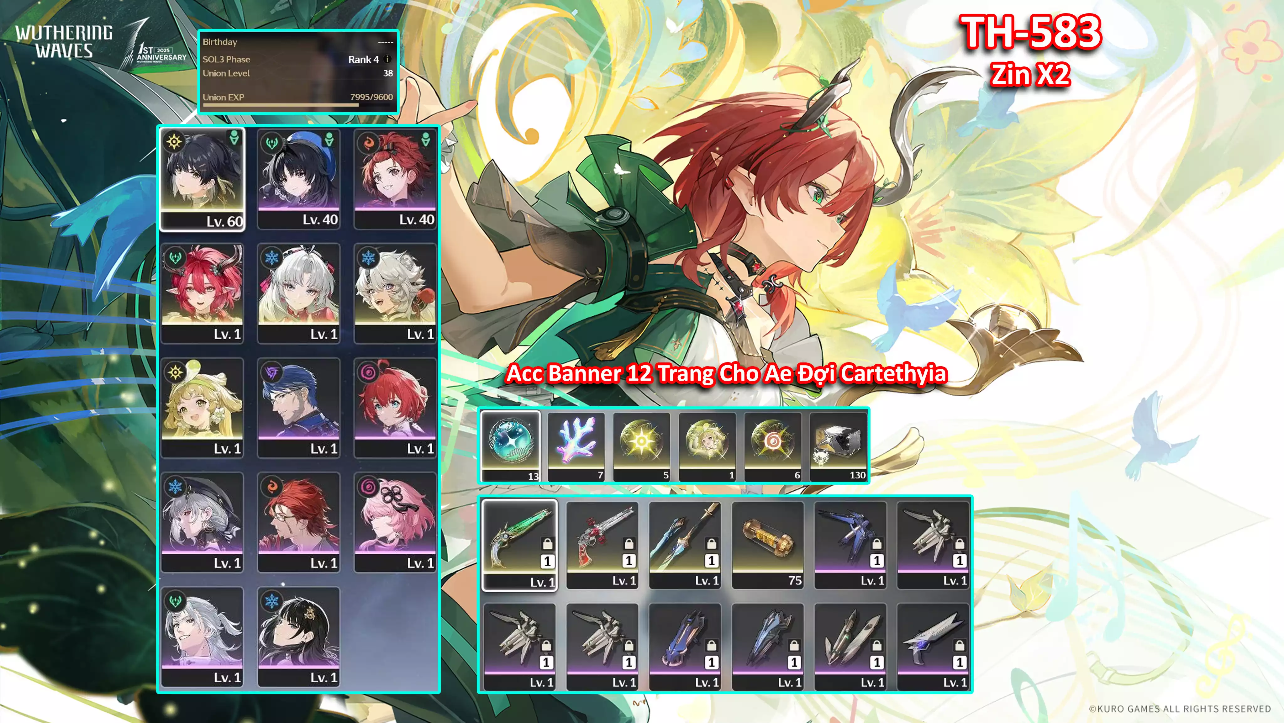 [Siêu Phẩm ] TH-583 Ciaccona (Trấn) + Carlotta (Trấn) + Main (Trấn) + Lingyang + Verina + Banner 12 trang + Zin map + event từ 2.4