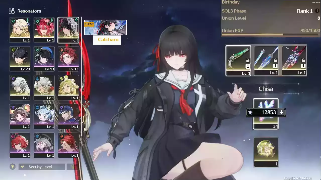 (SEA) UL8 Cartethyia Trấn + Ciaccona Trấn + Chisa Trấn + 84 vé + Bảo hiểm nhân vật + + Verina  RC1(Zin Map Zin nhiệm vụ)