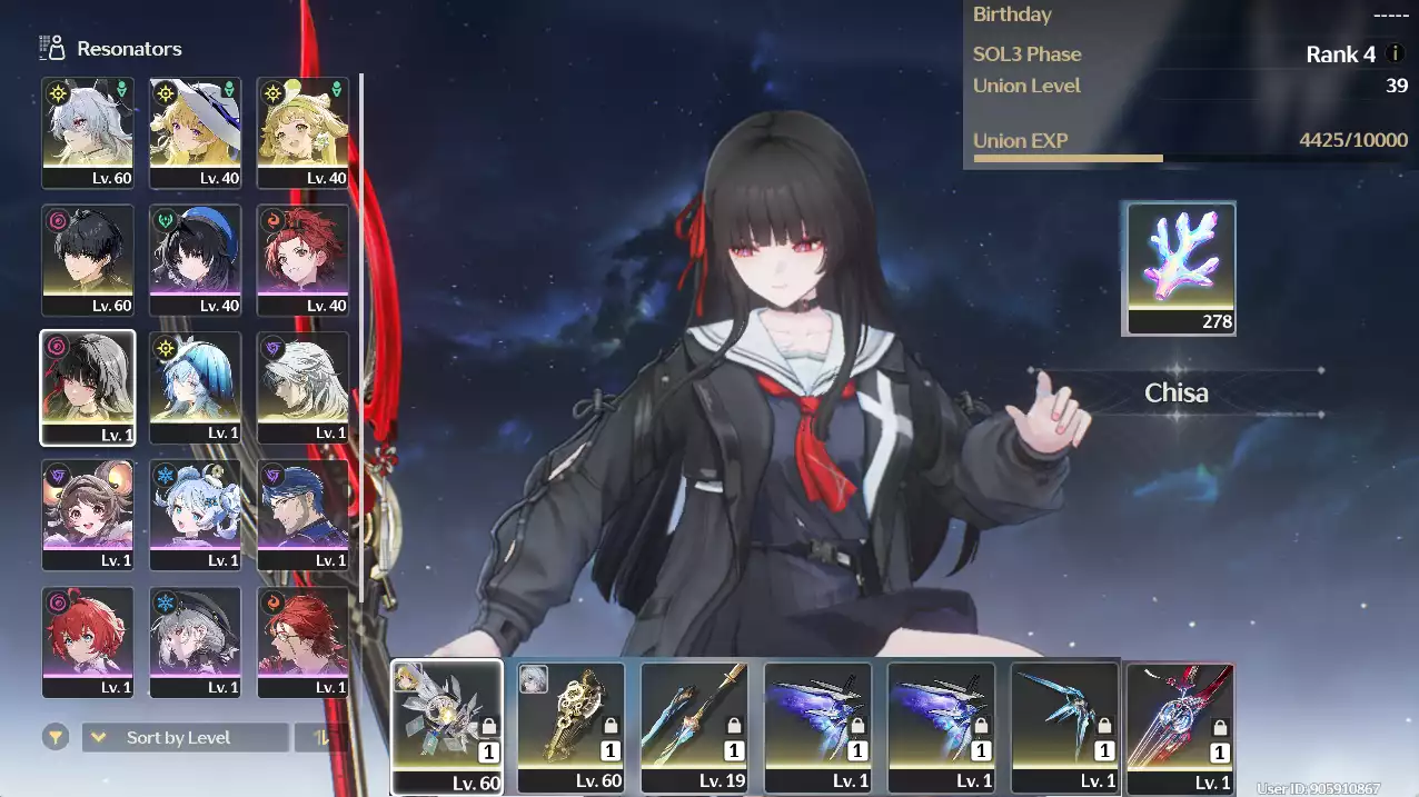 (SEA) UL45 Zani Trấn + Phoebe Trấn + Chisa Trấn+ Shorekeeper Trấn + Verina