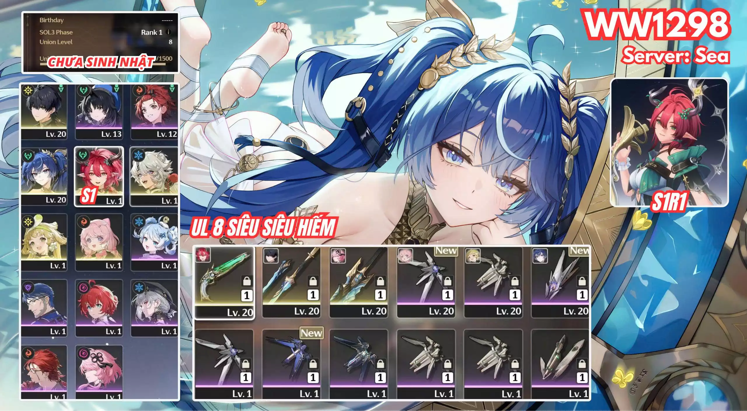 [ ACC VIP ] WW1298 CIACCONA R1A1 + Iuno UL 8  SIÊU SIÊU HIẾM