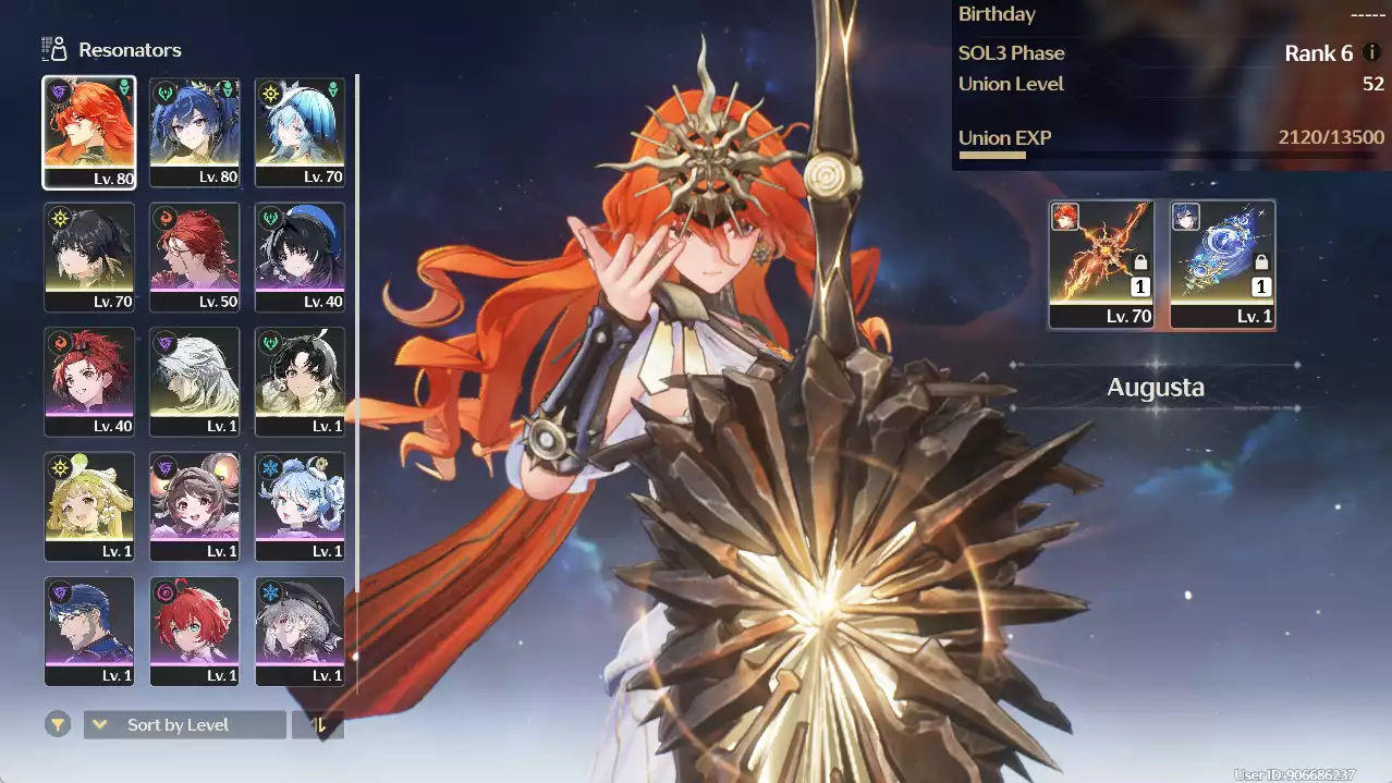 (SEA) UL46 Augusta Trấn + Iuno Trấn + Shorekeeper + Verina + banner nhân vật 9 trang