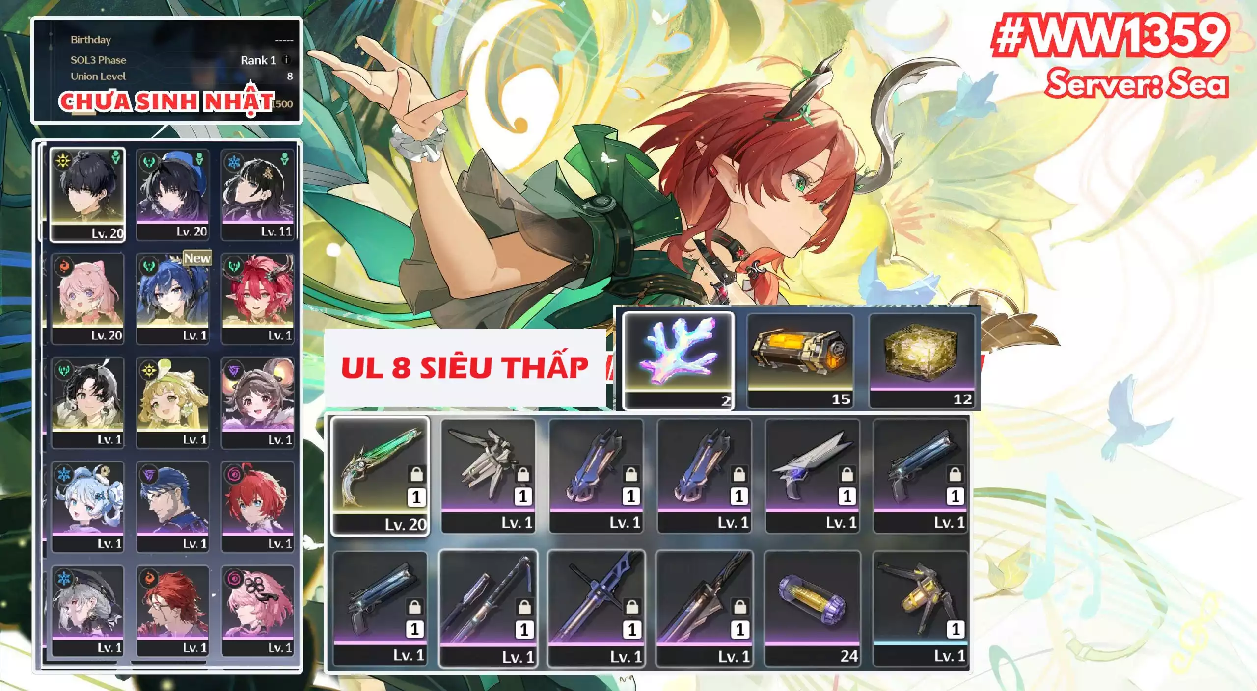 [ ACC VIP ] WW1359  CIACCONA R0A1 + Luno UL 8 SIÊU HIẾM