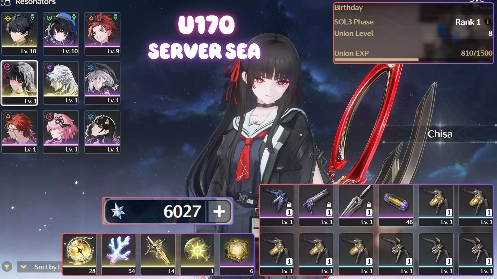 Acc Khởi Đầu Có Chisa ( Dư Nhiều Roll )