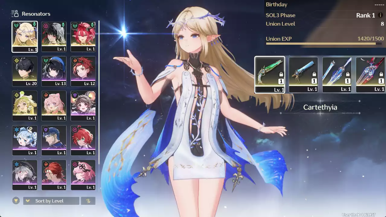 (SEA) UL8 Cartethyia Trấn + Ciaccona Trấn + Chisa Trấn + Verina RC1 + Encore RC1(Zin Map Zin nhiệm vụ)