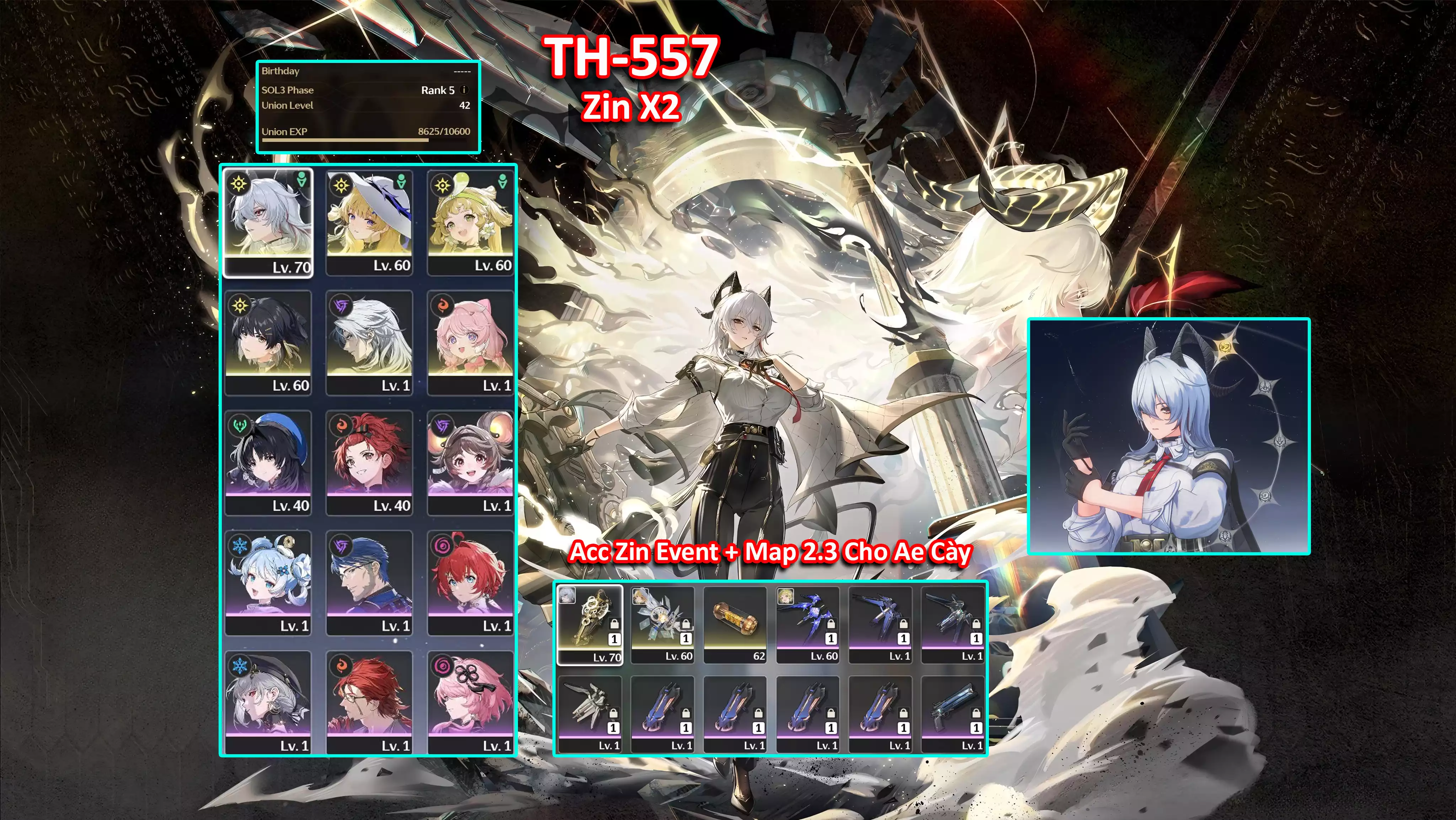 [Siêu Phẩm ] TH-557 Zani C1 (trấn) + Phoebe (Trấn) + Verina + Encore + Calcharo