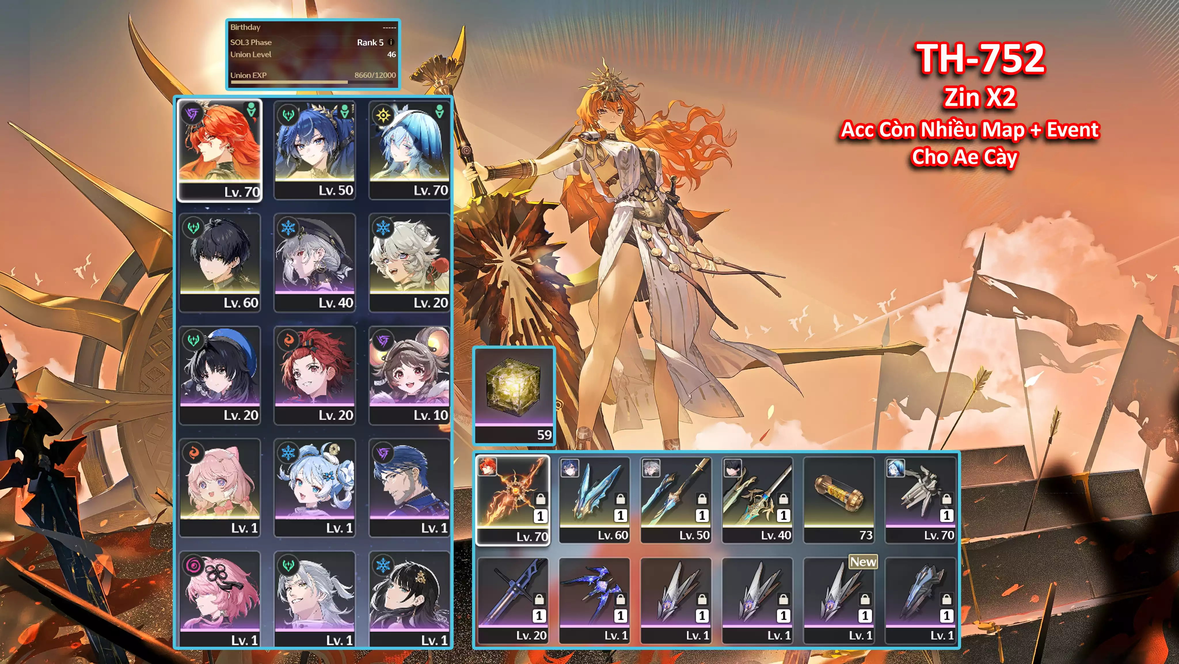 [Siêu Phẩm Team Meta Vip ] TH-752 Augusta (Trấn) + Iuno + Shorekeeper + Encore + Lingyang