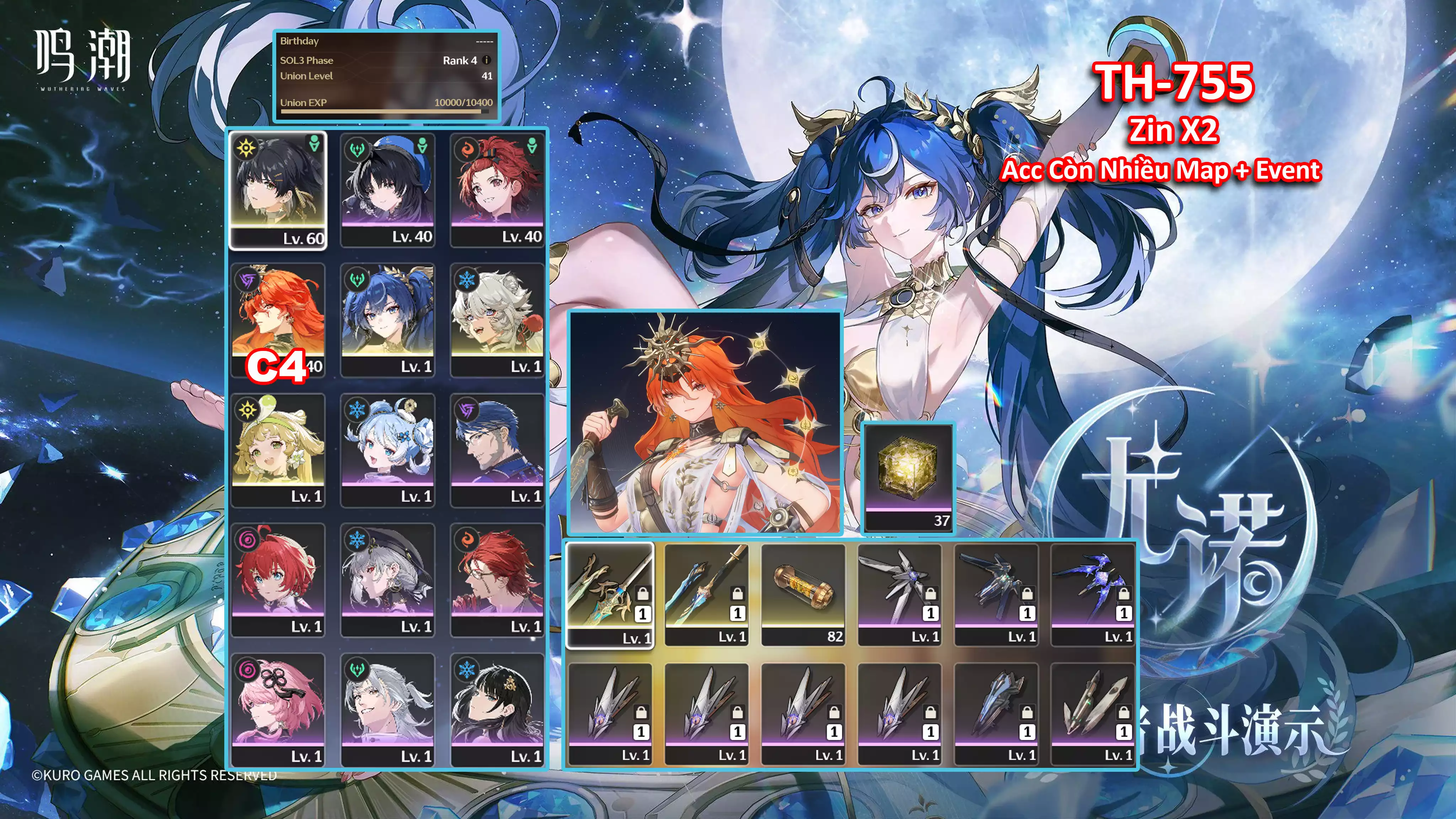 [Siêu Phẩm ] TH-755 Augusta C4 + Iuno +  Còn nhiều map Event cho ae banner sau cày C6 + Trấn + Còn 2x roll vàng