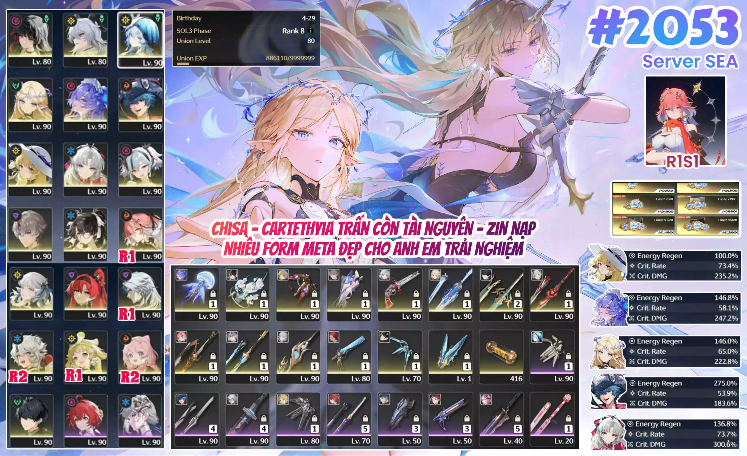 [#2053 SEA VIP HOTMAIL]  CHISA + CARTE TRẤN + ZANI + SHORE + CANTA TRẤN + BRANT + PHOEBE + CARLOTTA TRẤN + CAMELLYA TRẤN + YINLIN TRẤN + JINHSI TRẤN + CHANGLI R1 TRẤN + YAO TRẤN + ZHEZHI TRẤN