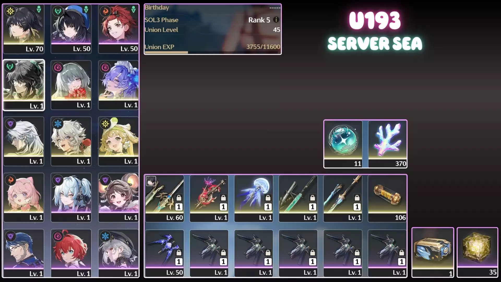 Full Team Siêu Mạnh Của Phrolova ( 370 San Hô )