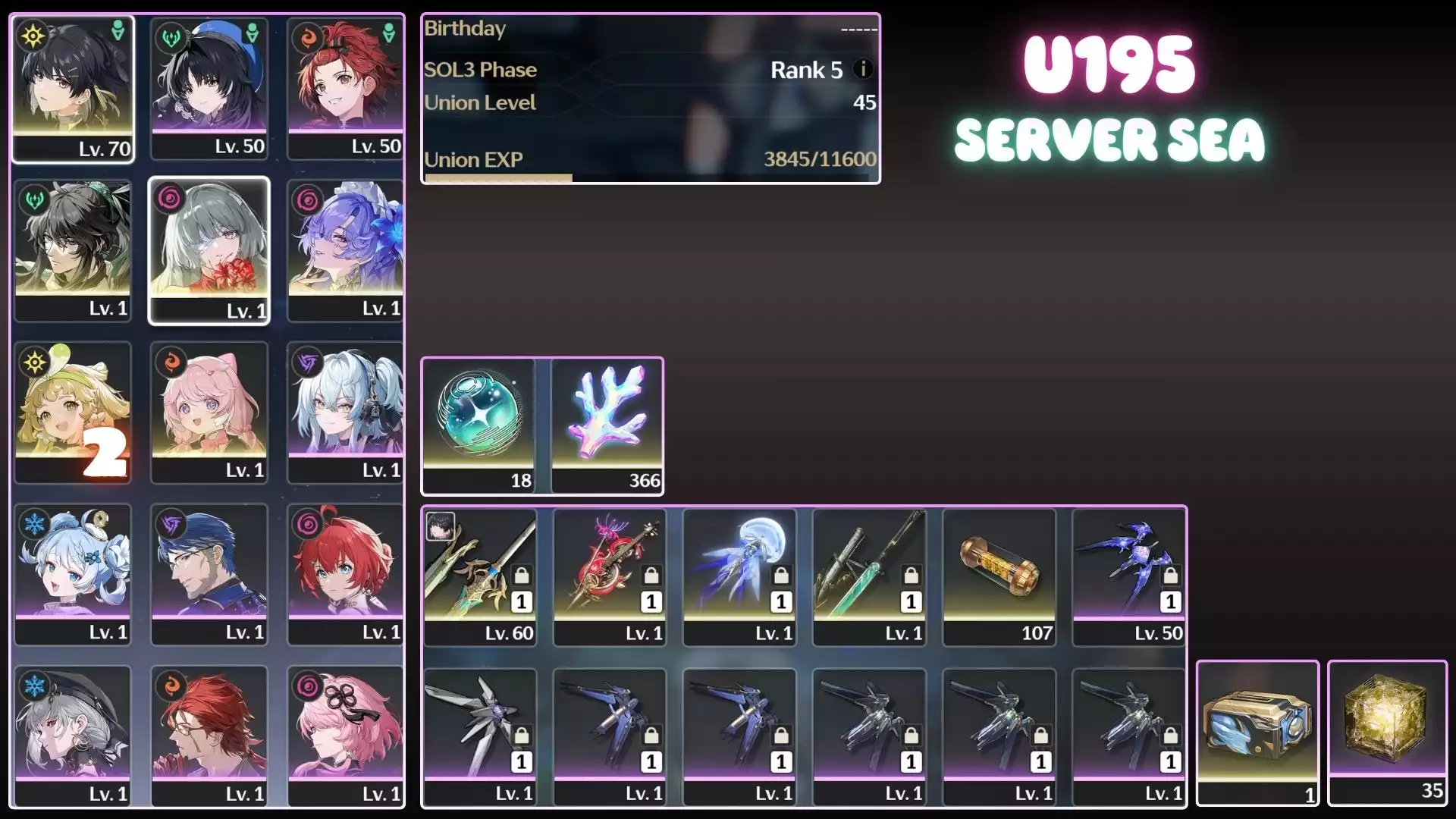 Full Team Siêu Mạnh Của Phrolova ( 366 San Hô )