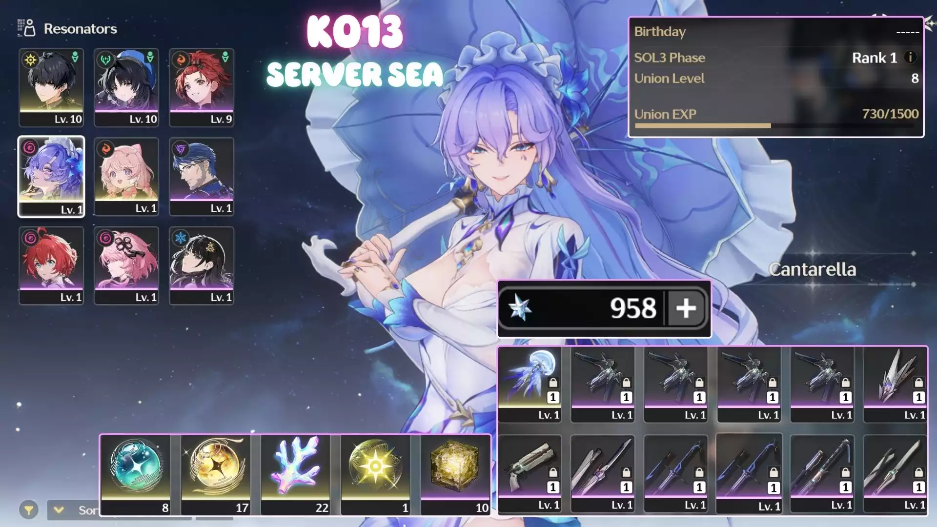 Acc Khởi Đầu Cantarella Trấn