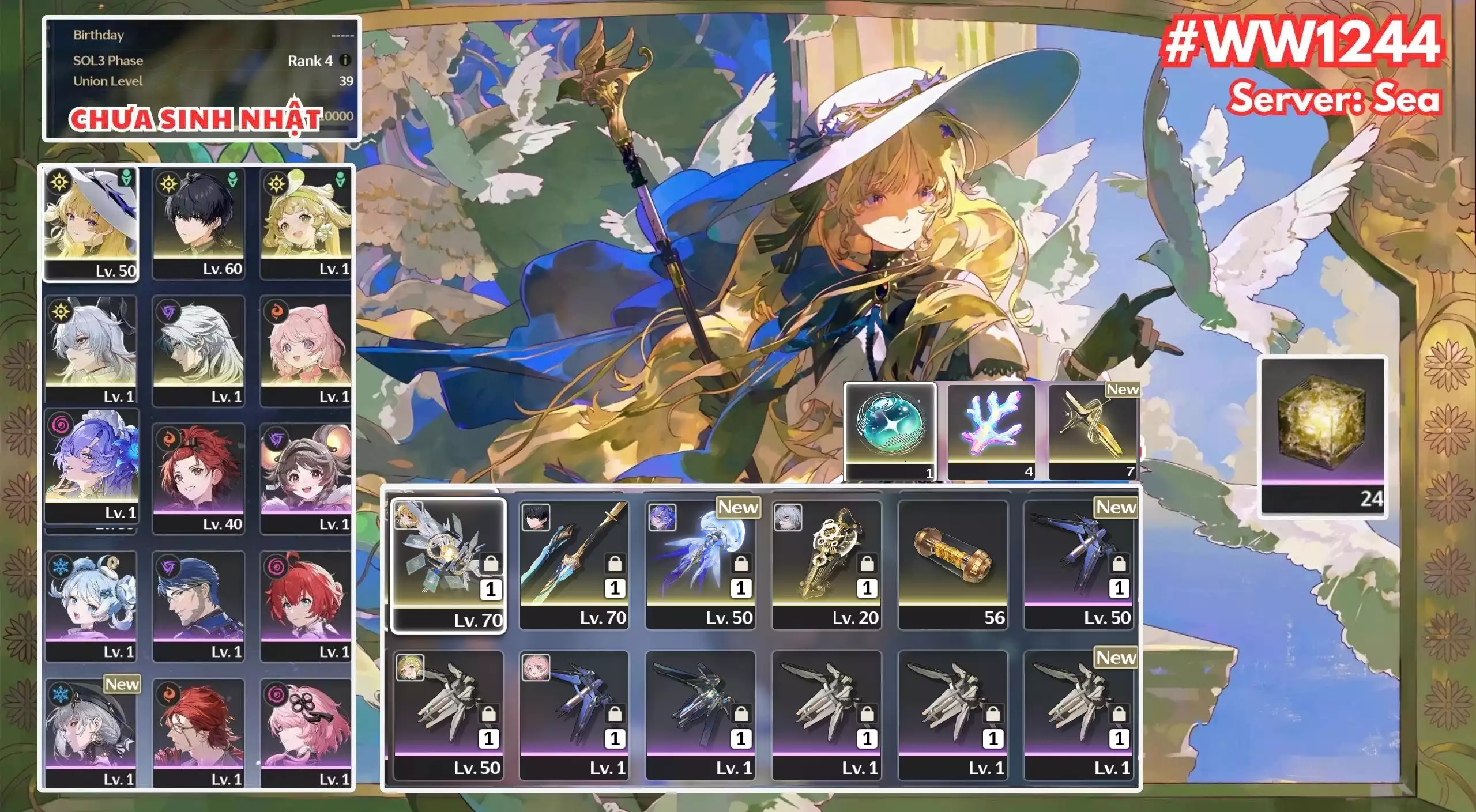 [ ACC VIP ] WW1244 Phoebe trấn + zani trấn + Cantarella Trấn