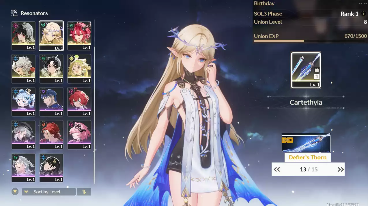 (SEA) UL8 Cartethyia Trấn + Ciaccona + 13 Trang Banner vũ khí + Chisa + Verina RC1