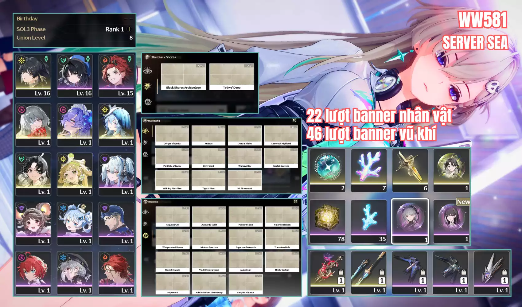 Siêu phẩm UL thấp Zinmap siêu vip Phrolova trấn Cantarella Shore main trấn