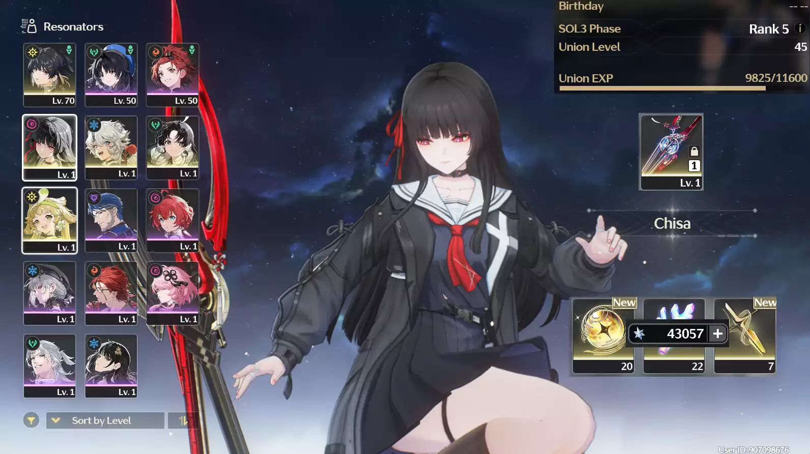 (SEA) UL45 Chisa Trấn + 300 Vé limit + Verina