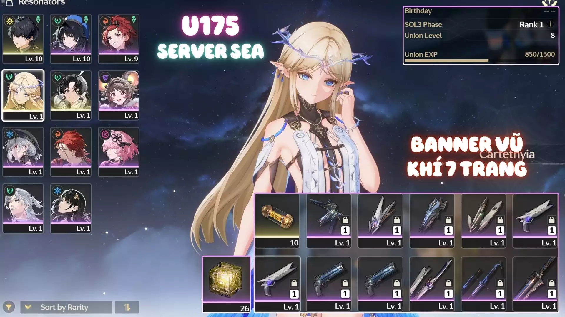 Acc Khởi Đầu Có Cartethyia