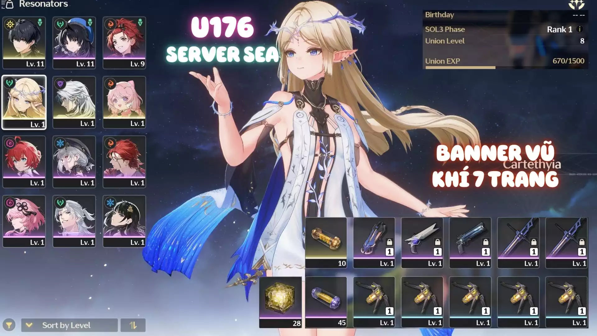 Acc Khởi Đầu Có Cartethyia