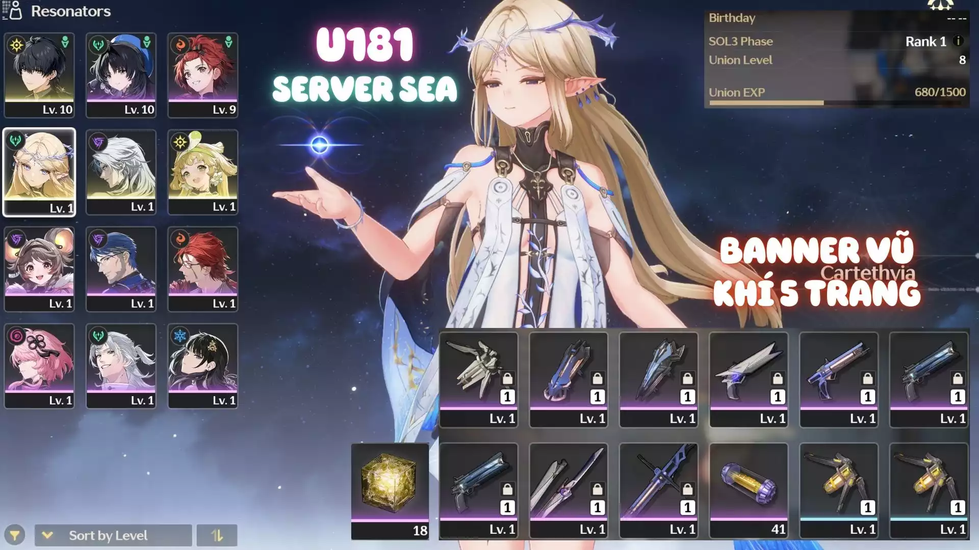 Acc Khởi Đầu Có Cartethyia