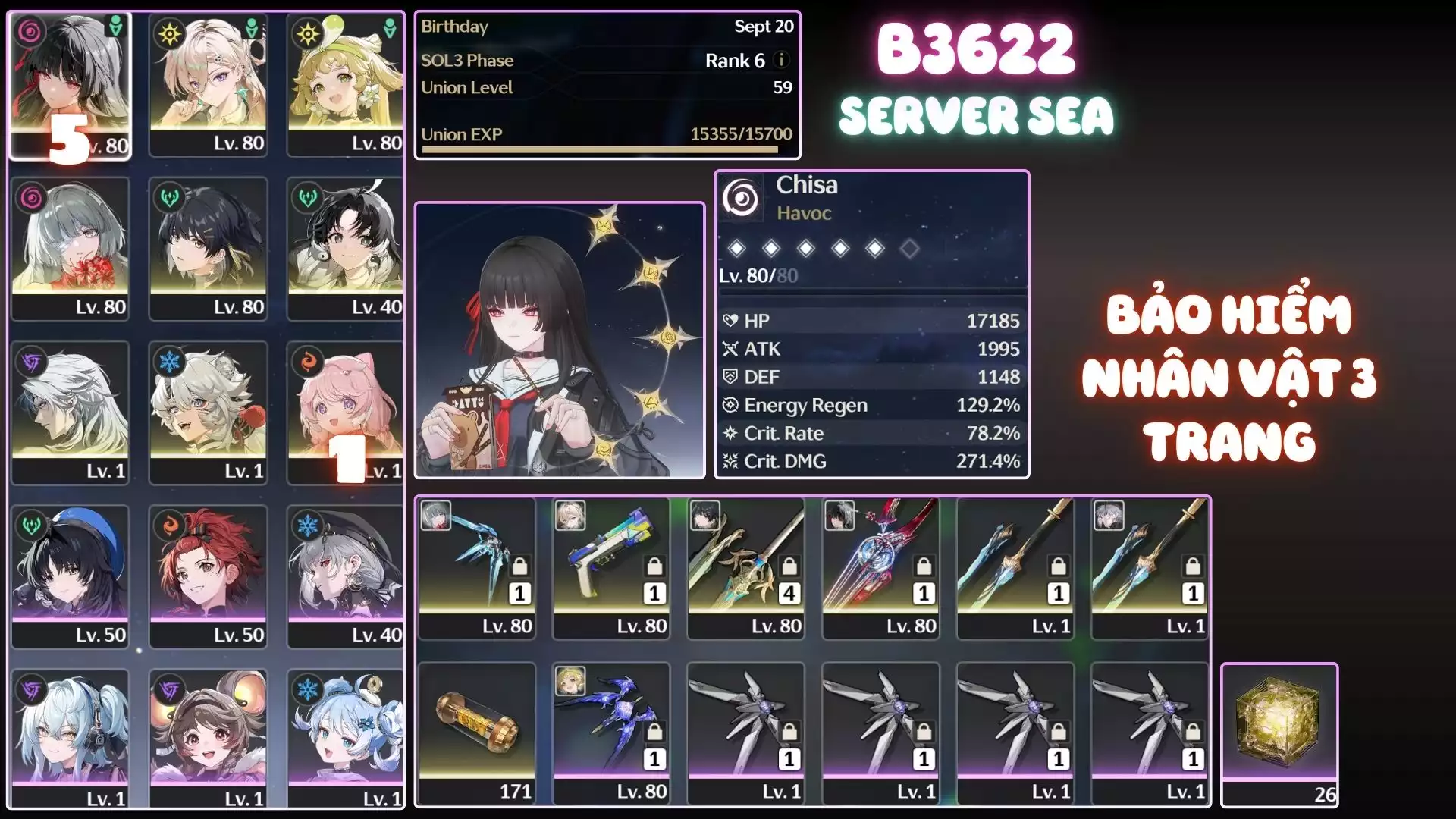 Chisa Rc5s1 Kẹp Phrolova, Lynae