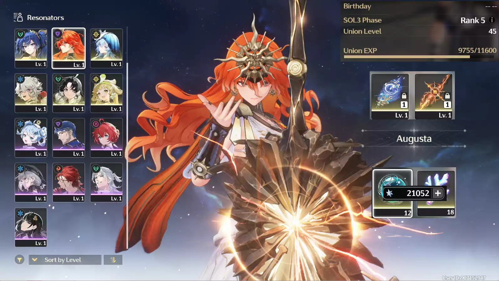 (SEA) UL48 Augusta Trấn + Iuno Trấn + Shorekeeper + 130 vé limit + Verina + Encore