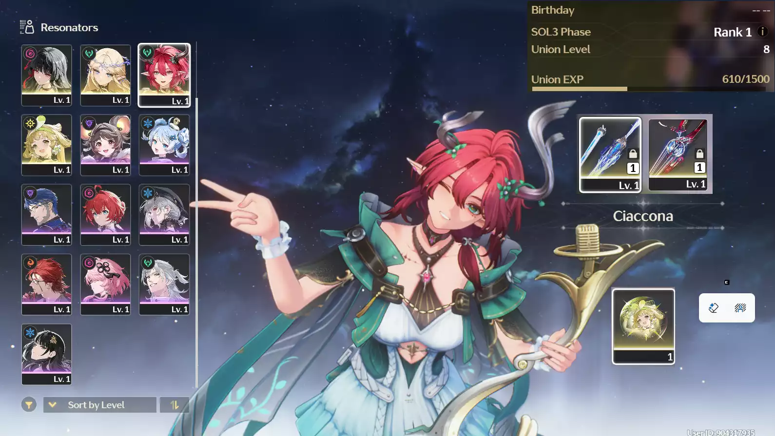 (SEA) UL8 Cartethyia Trấn + Ciaccona + Chisa Trấn +  Verina + Encore (Zin Map Zin nhiệm vụ)