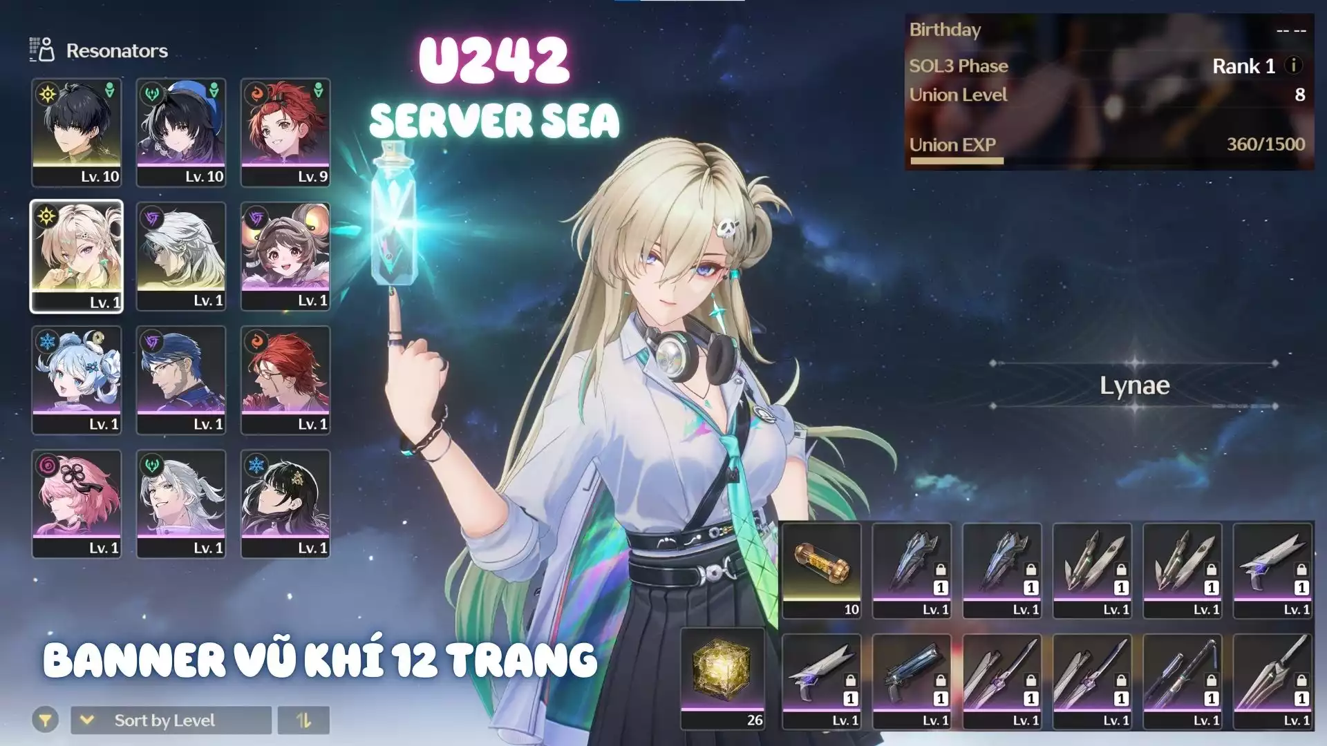 Acc Khởi Đầu Có Lynae