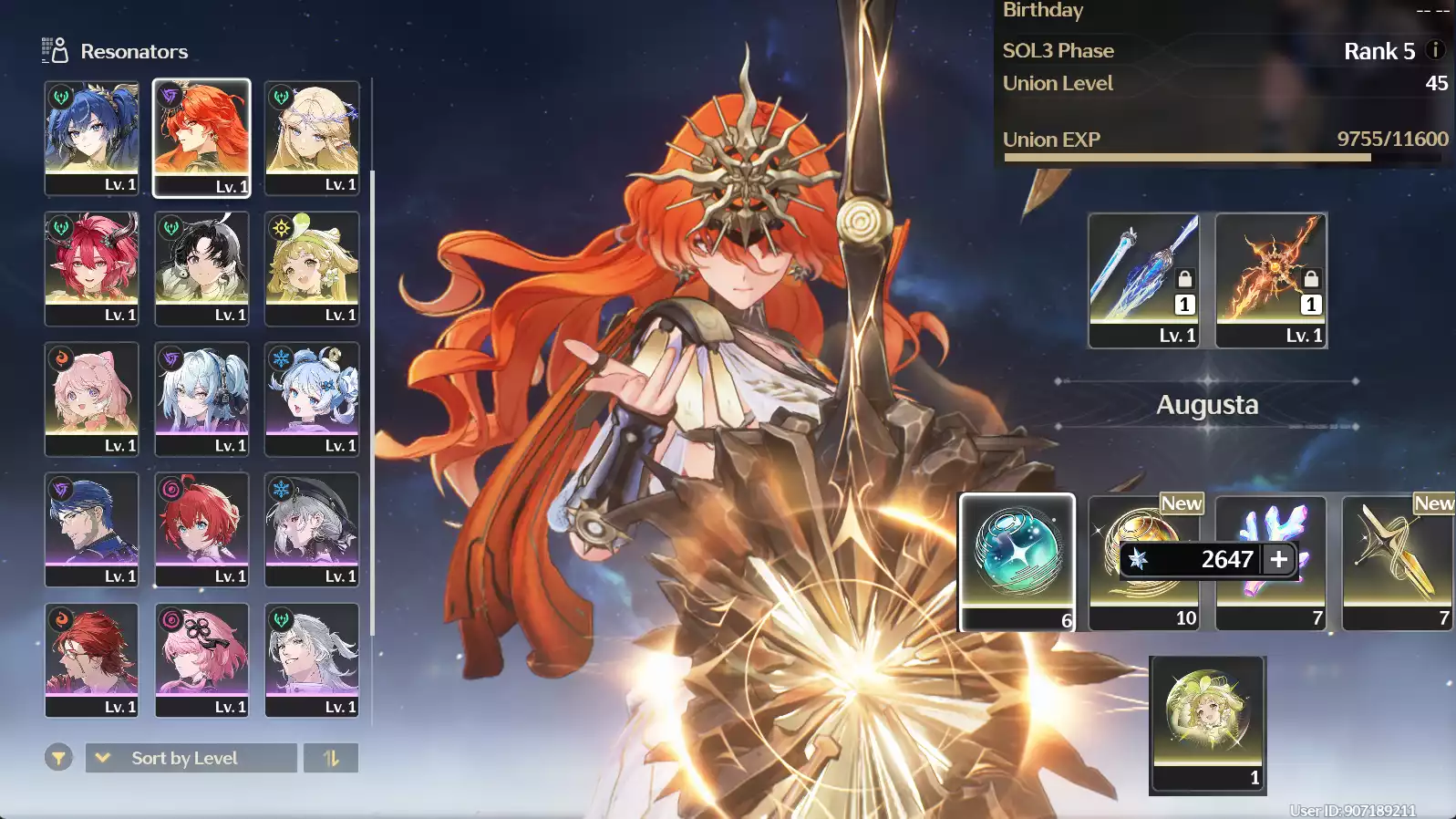 (SEA) UL45 Cartethyia Trấn + Ciaccona + Augusta Trấn + Iuno + 33 vé limit + Verina + Encore