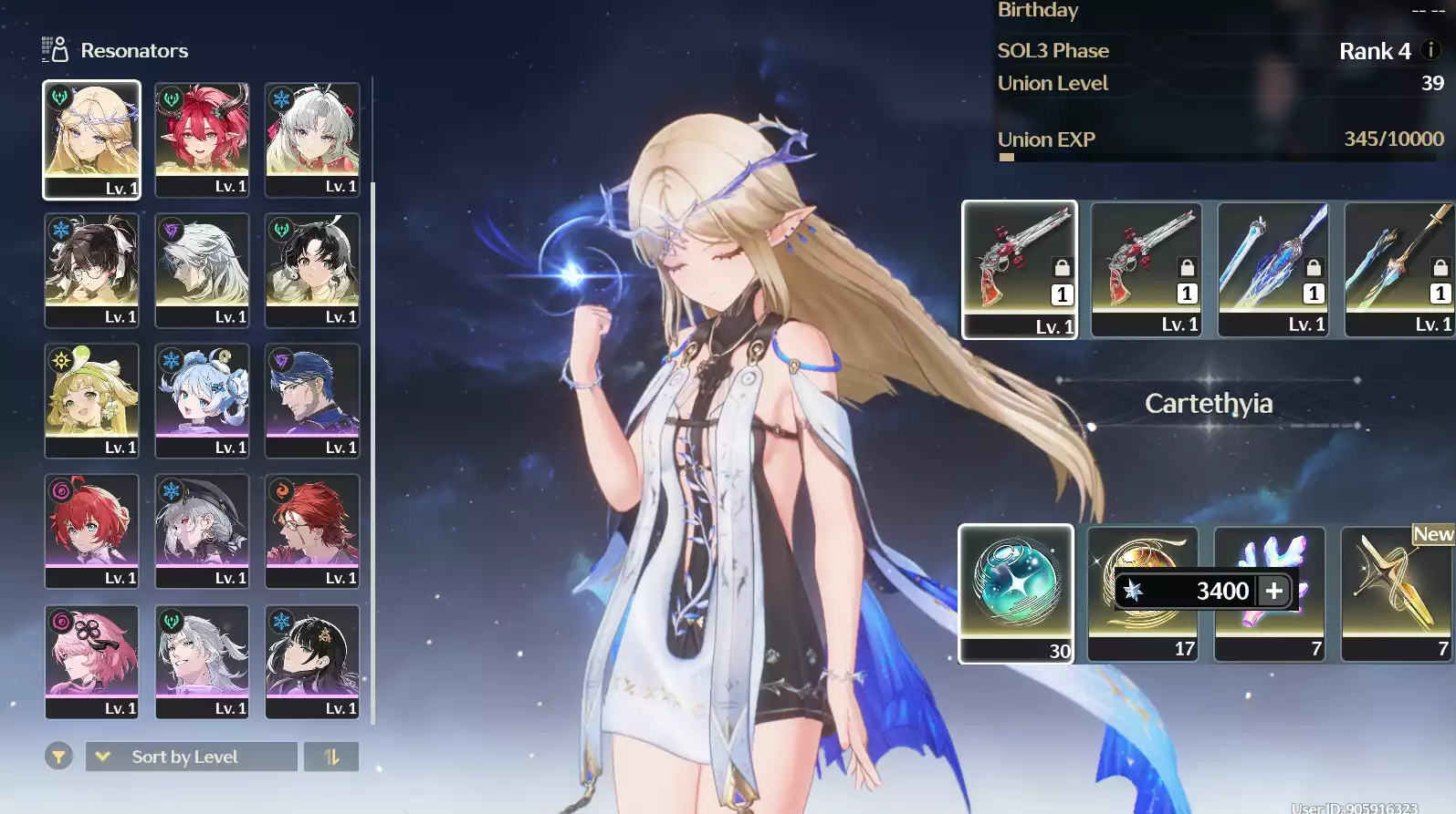 (SEA) UL38 Cartethyia + Ciaccona + Carlotta Trấn + Zhezhi + Verina + 45 vé limit