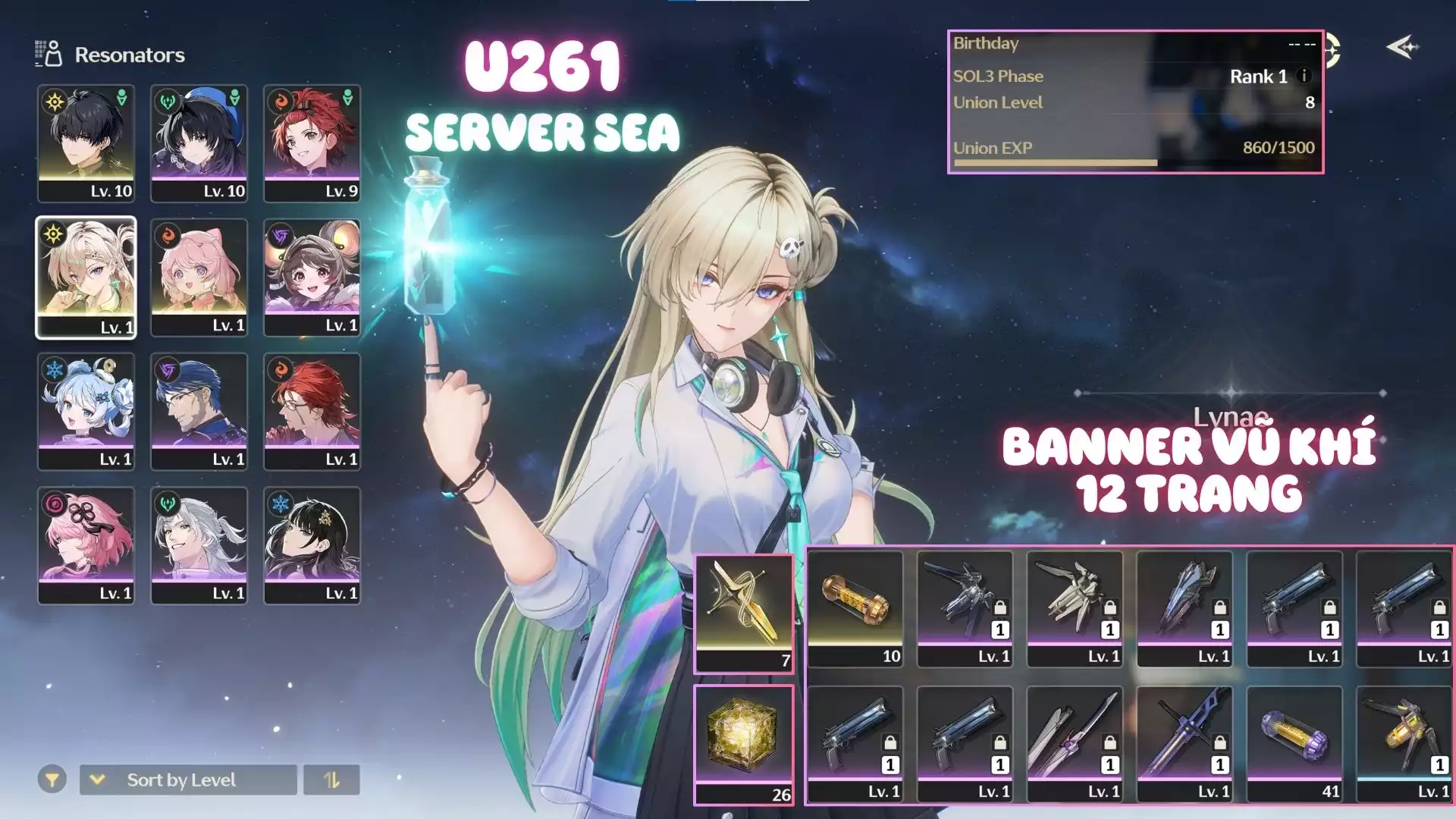 Acc Khởi Đầu Có Lynae ( Banner Vũ Khí Sắp Nổ )