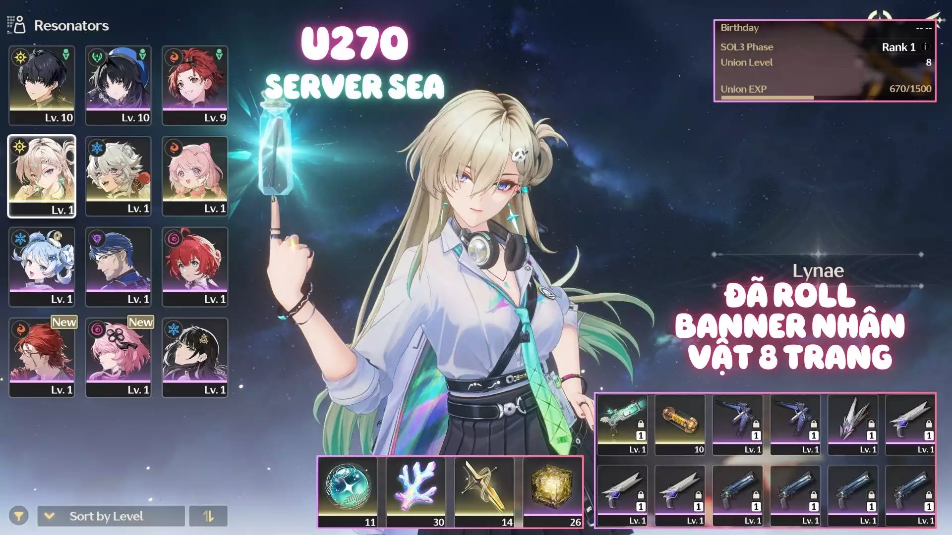 Acc Khởi Đầu Có Lynae Trấn