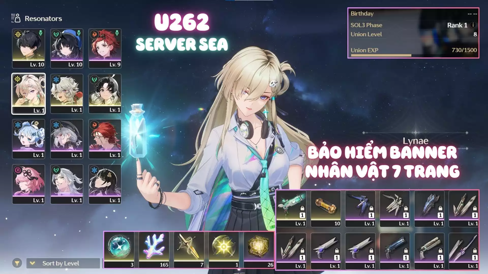 Acc Khởi Đầu Có Lynae Trấn ( 165 Sừng )