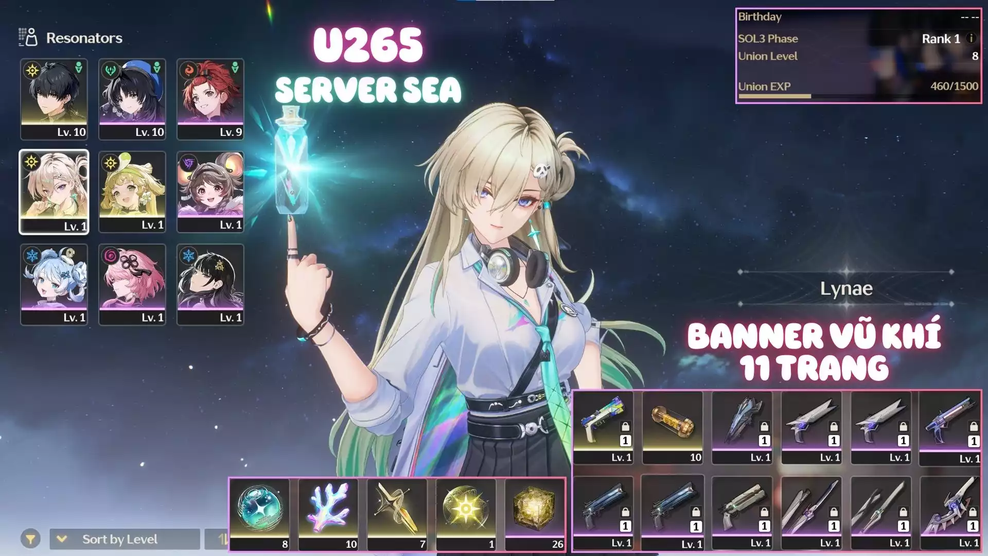 Acc Khởi Đầu Có Lynae ( Banner Vũ Khí Sắp Nổ )