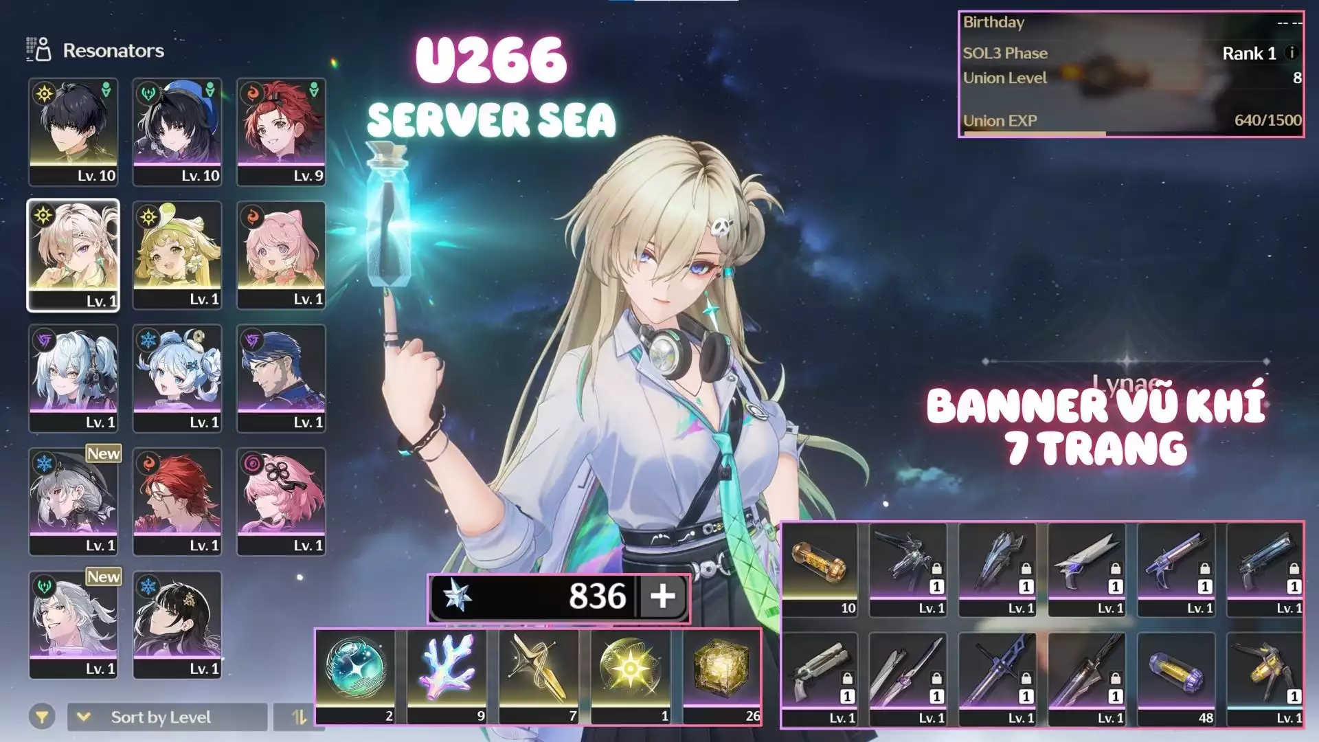 Acc Khởi Đầu Có Lynae