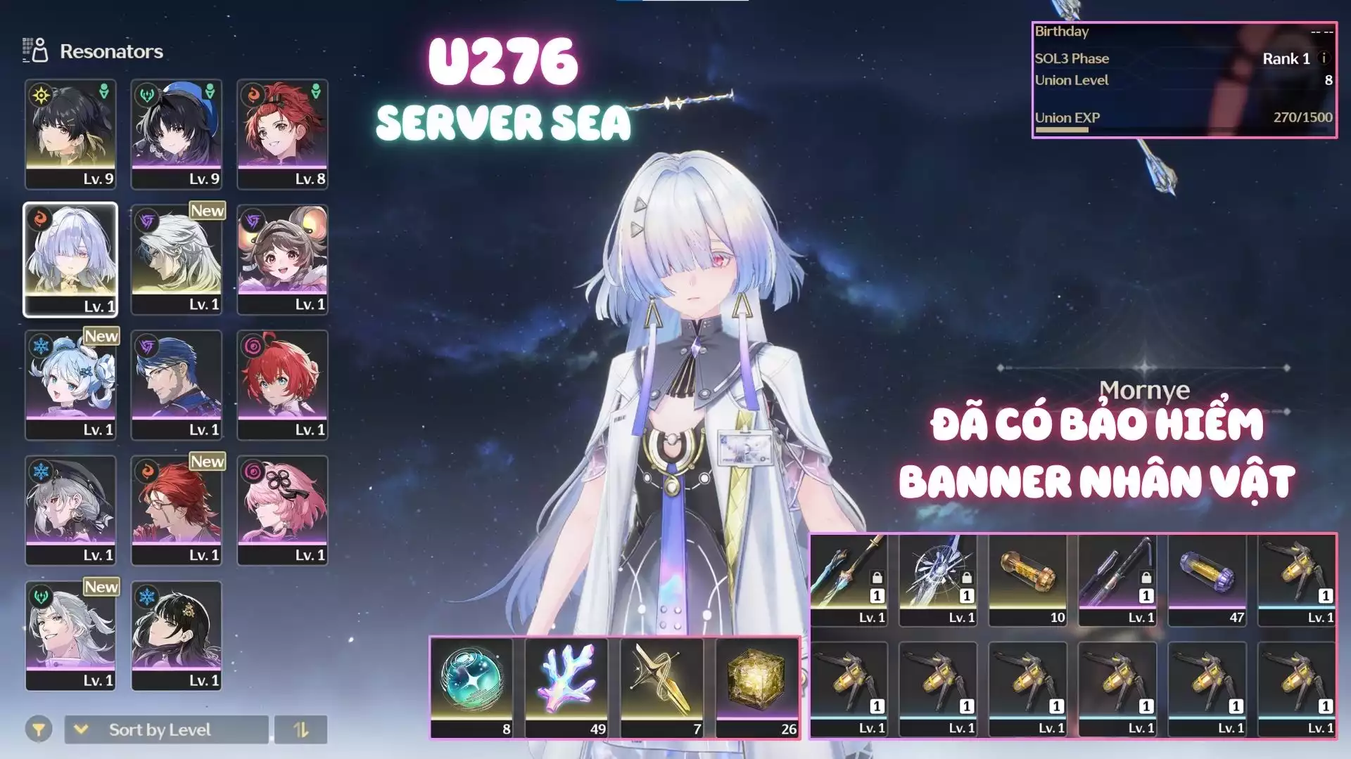 Acc Khởi Đầu Có Mornye Trấn